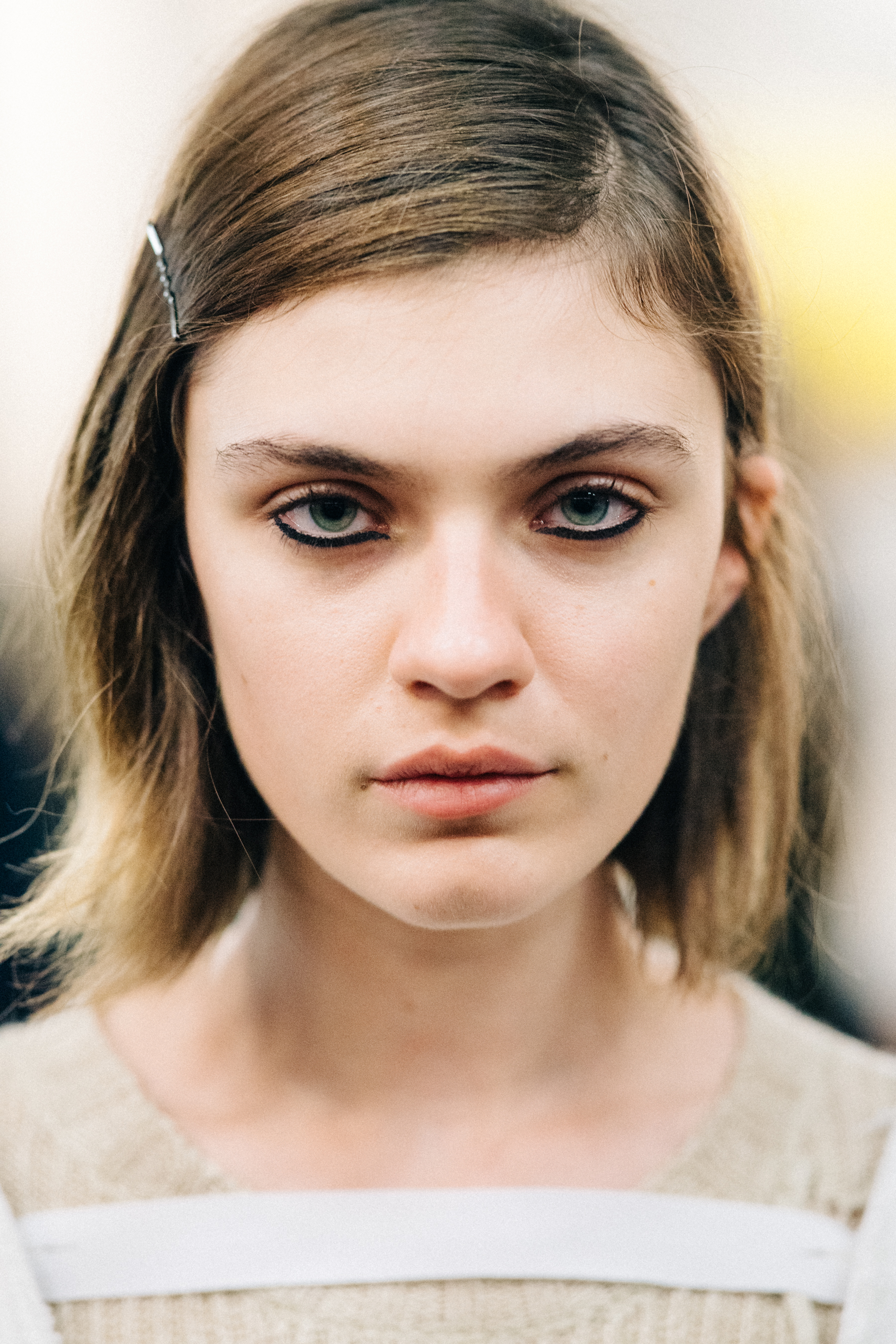 Portrait of a model before a fashion show