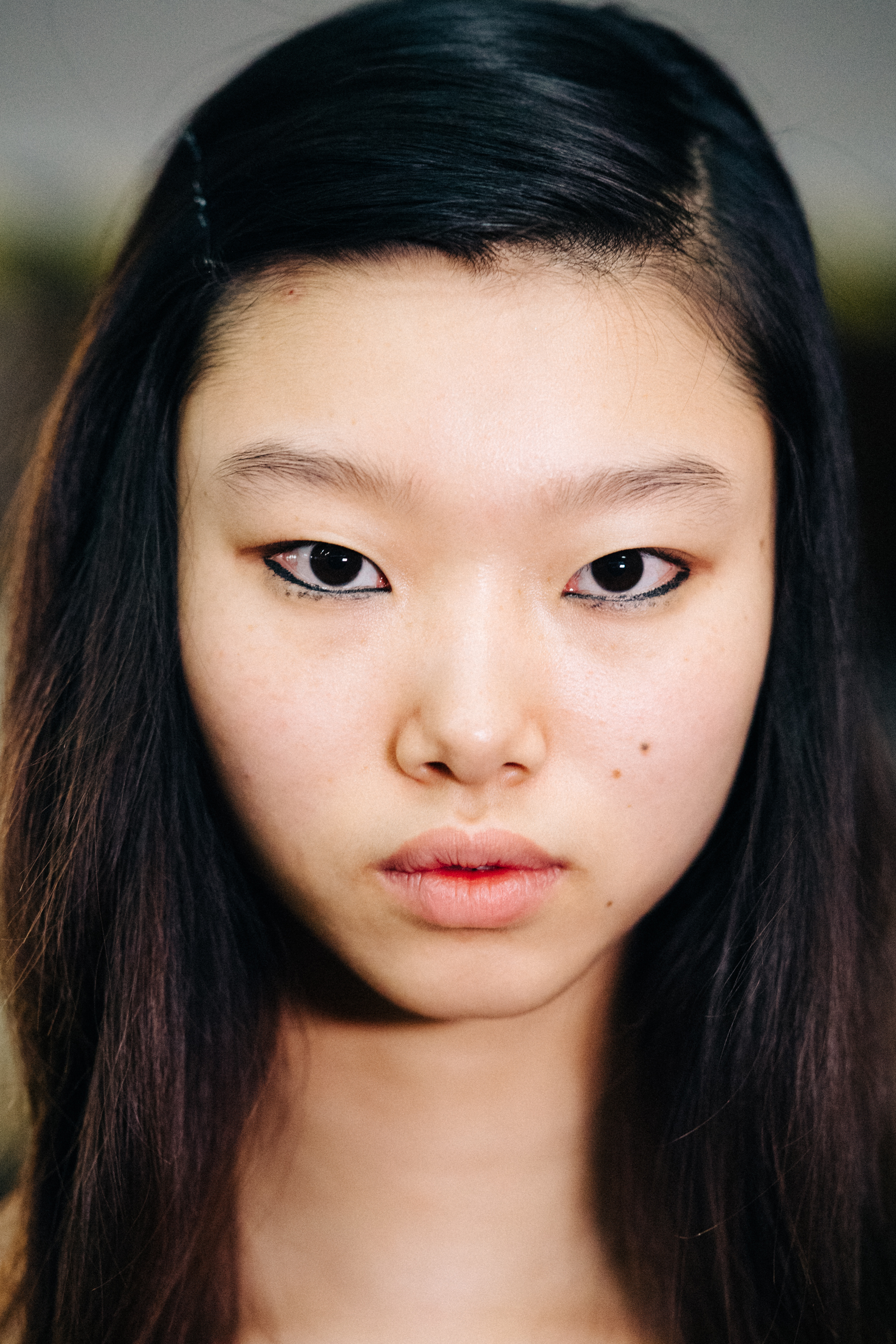 Portrait of a model before a fashion show