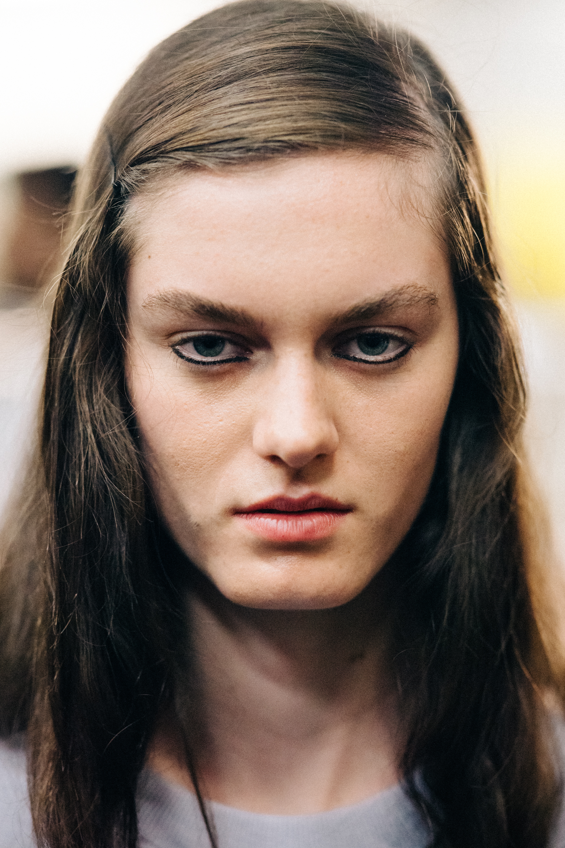 Portrait of a model before a fashion show