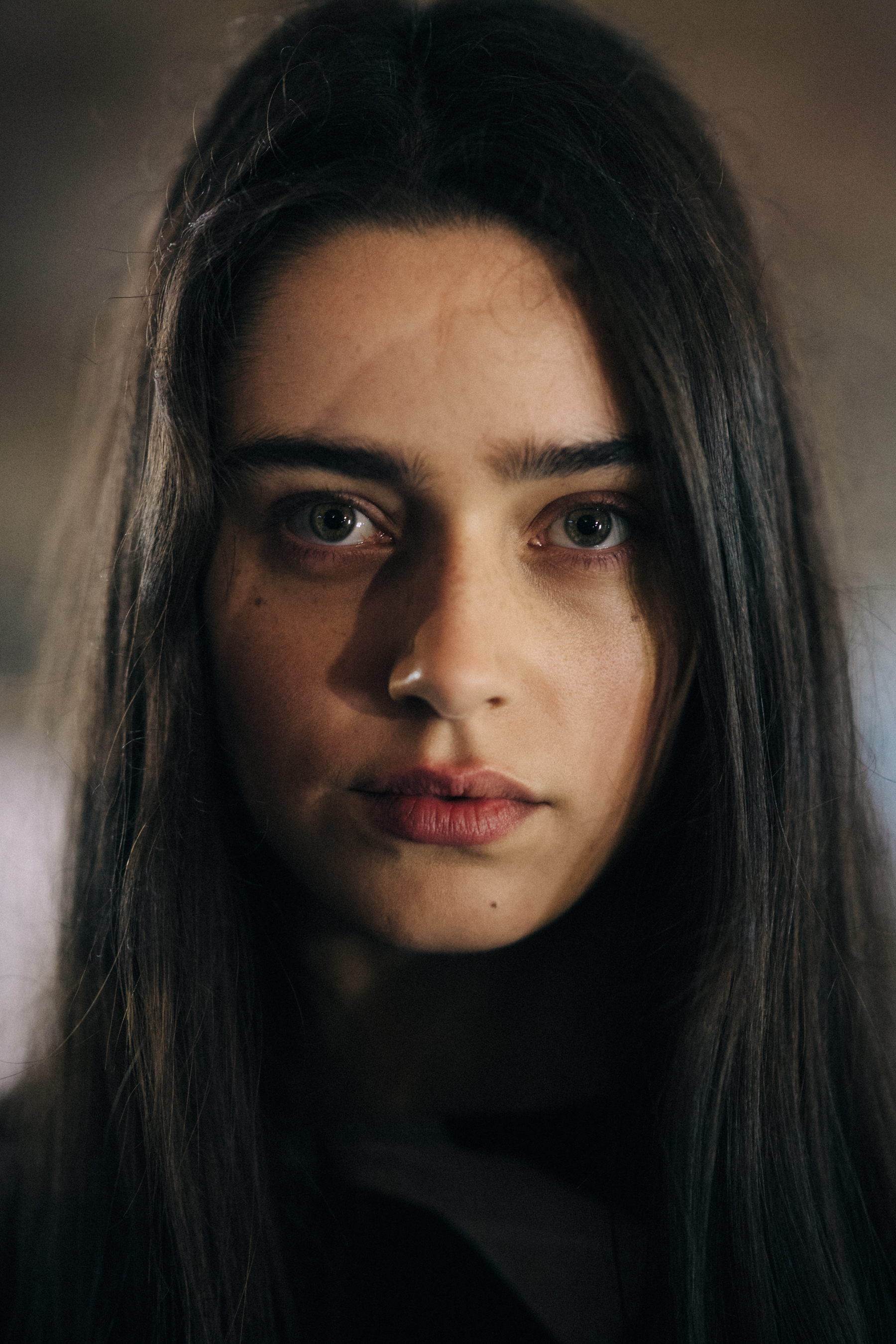 Portrait of a model before a show