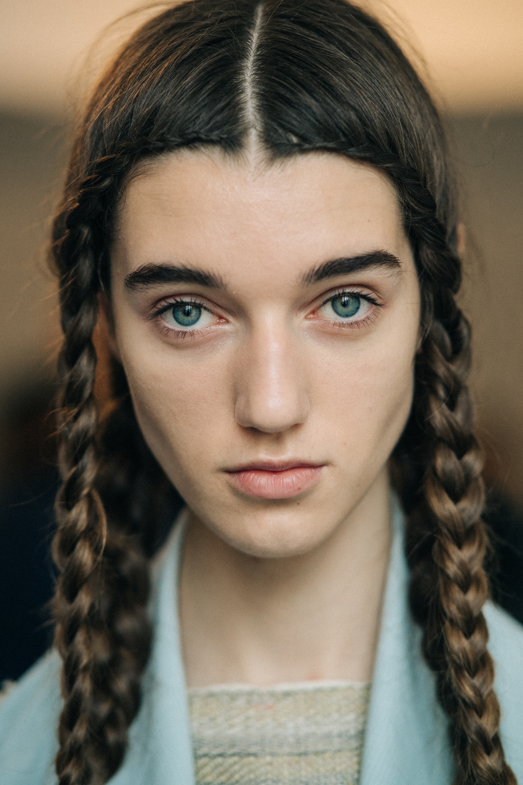Portrait of a model before a show