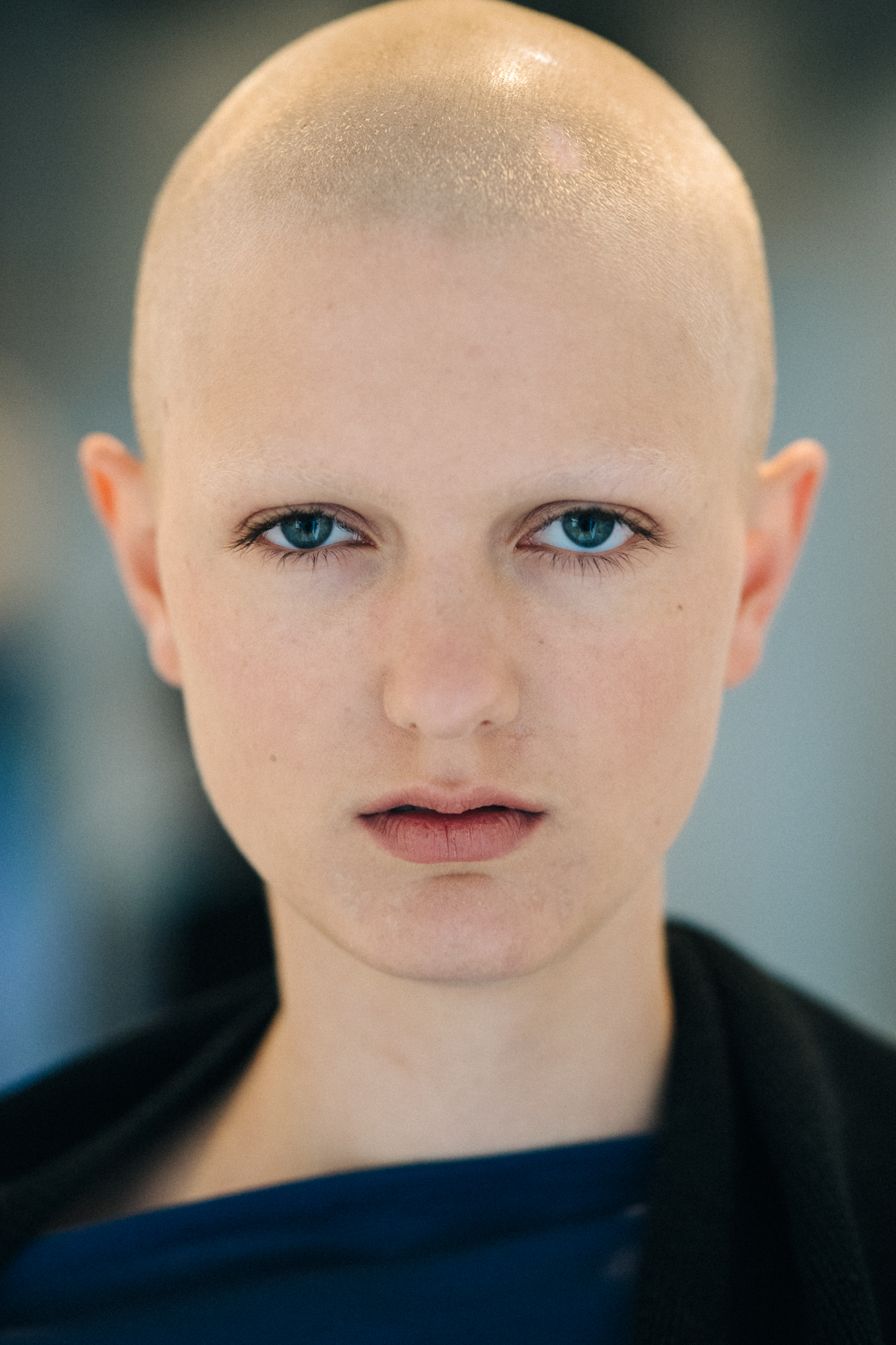 Portrait of a model before a show