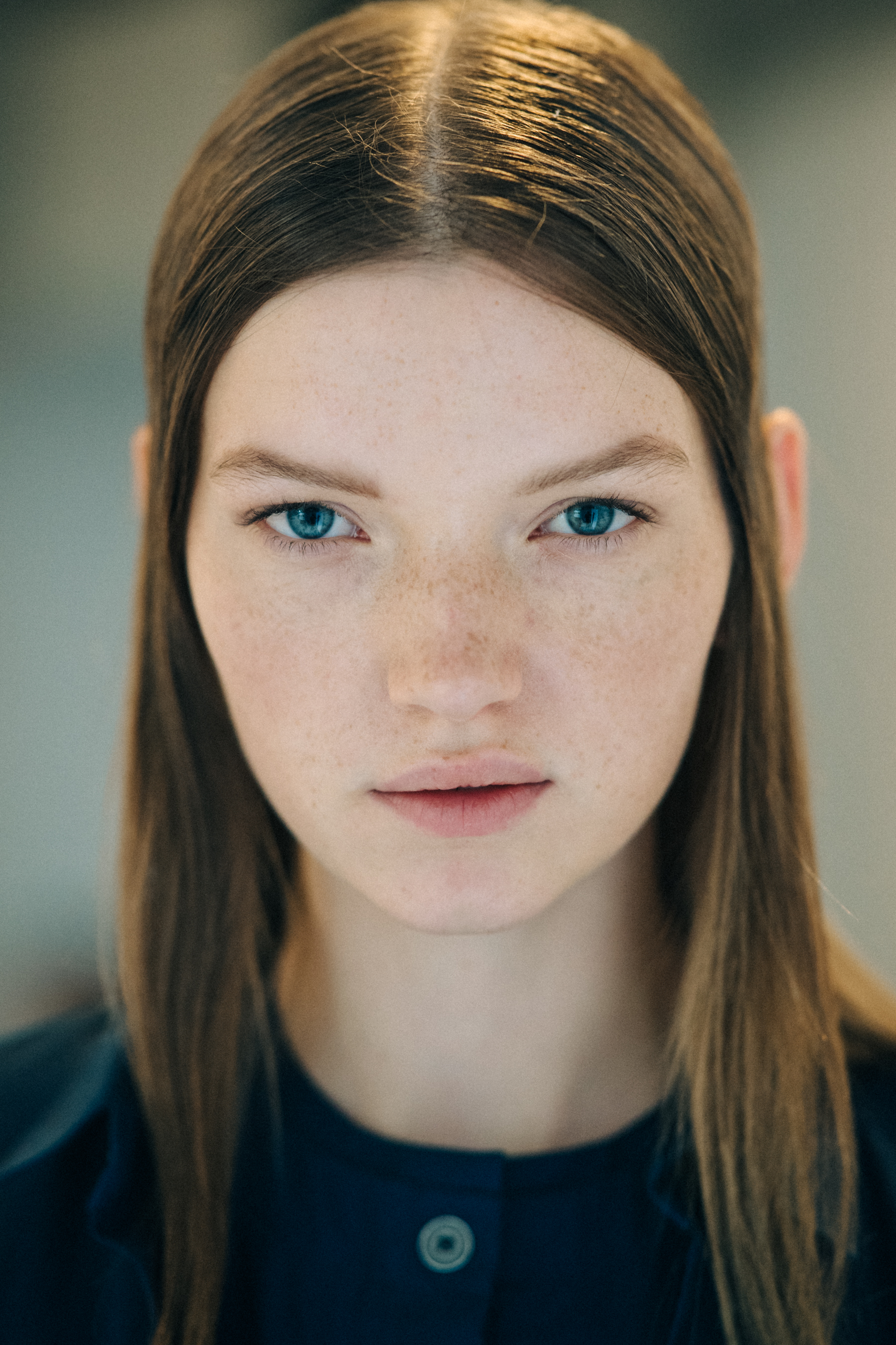 Portrait of a model before a show