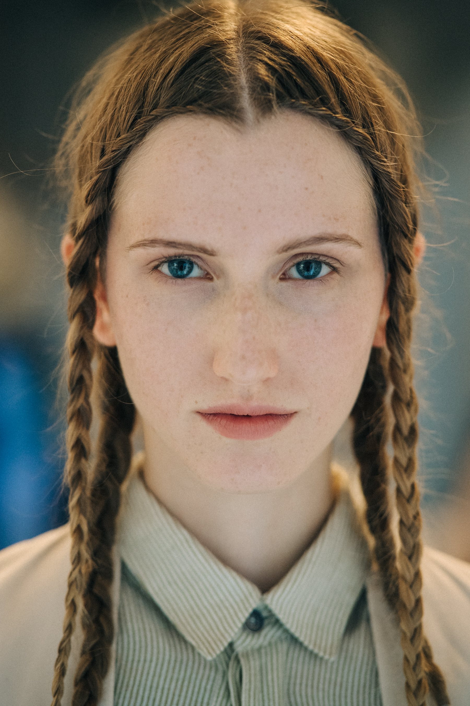 Portrait of a model before a show