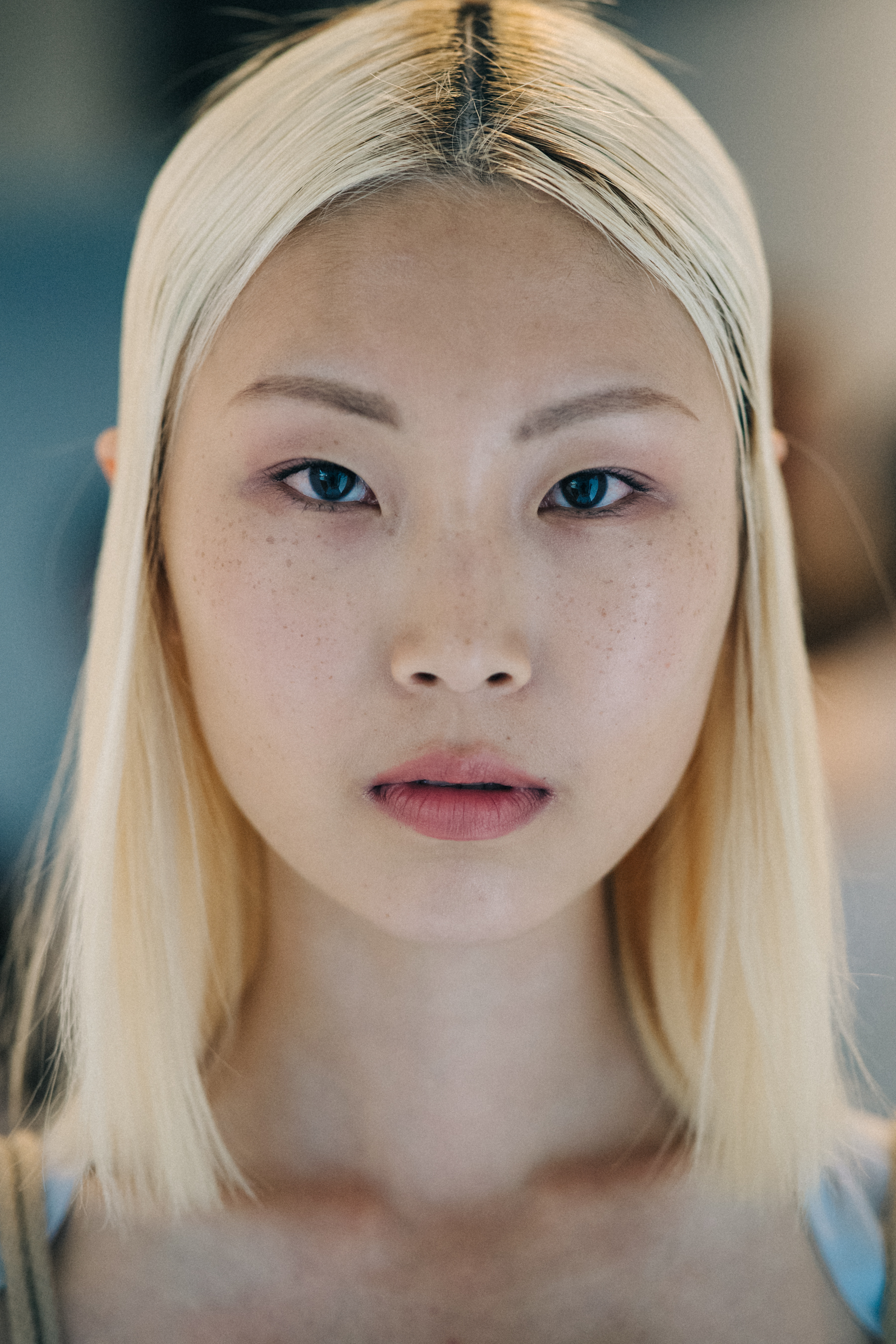 Portrait of a model before a show