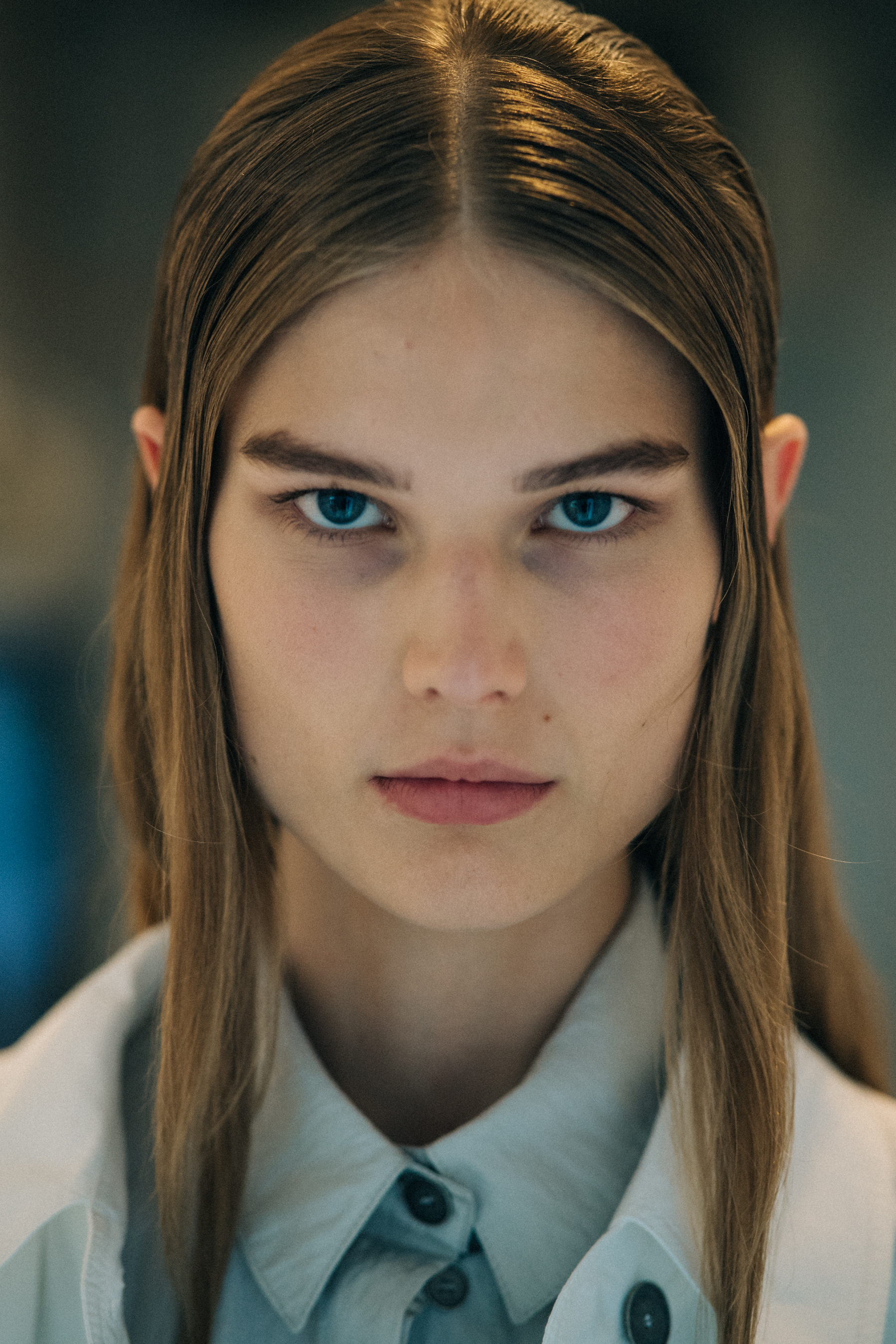 Portrait of a model before a show