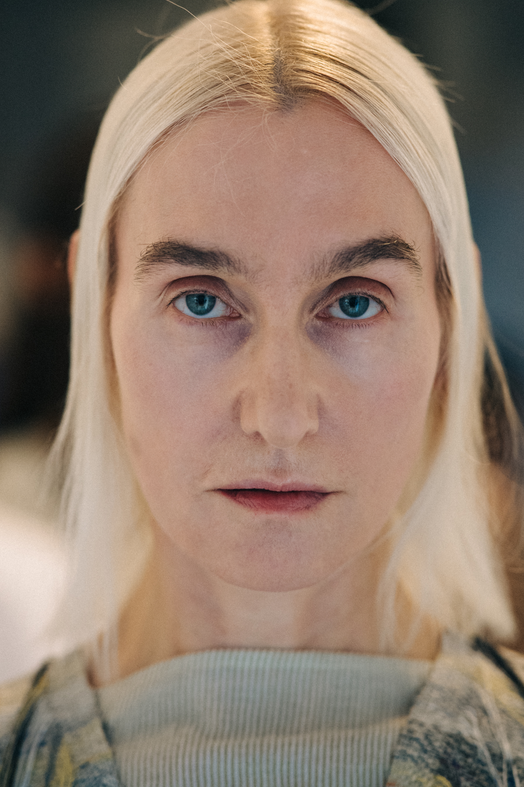 Portrait of a model before a show