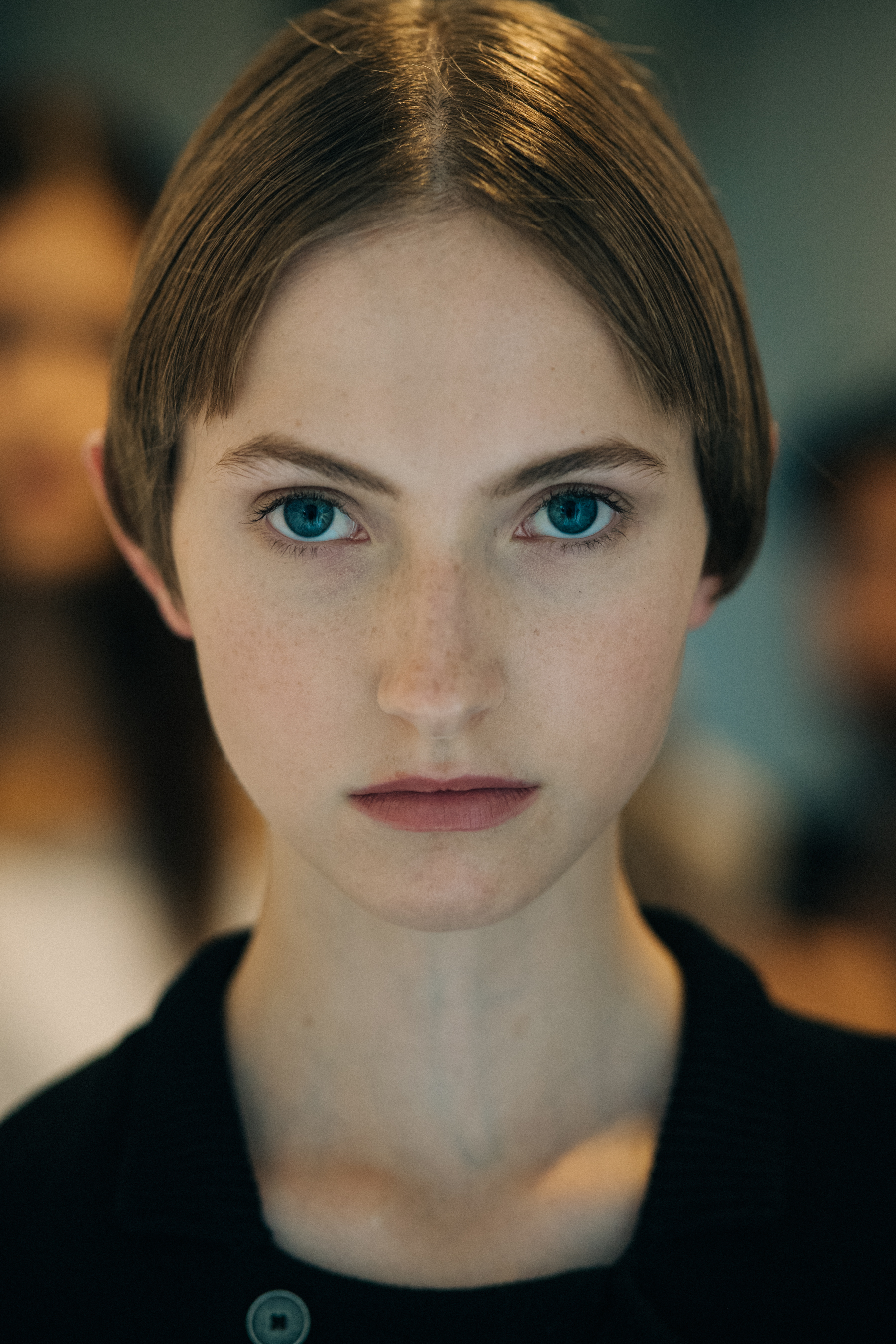 Portrait of a model before a show