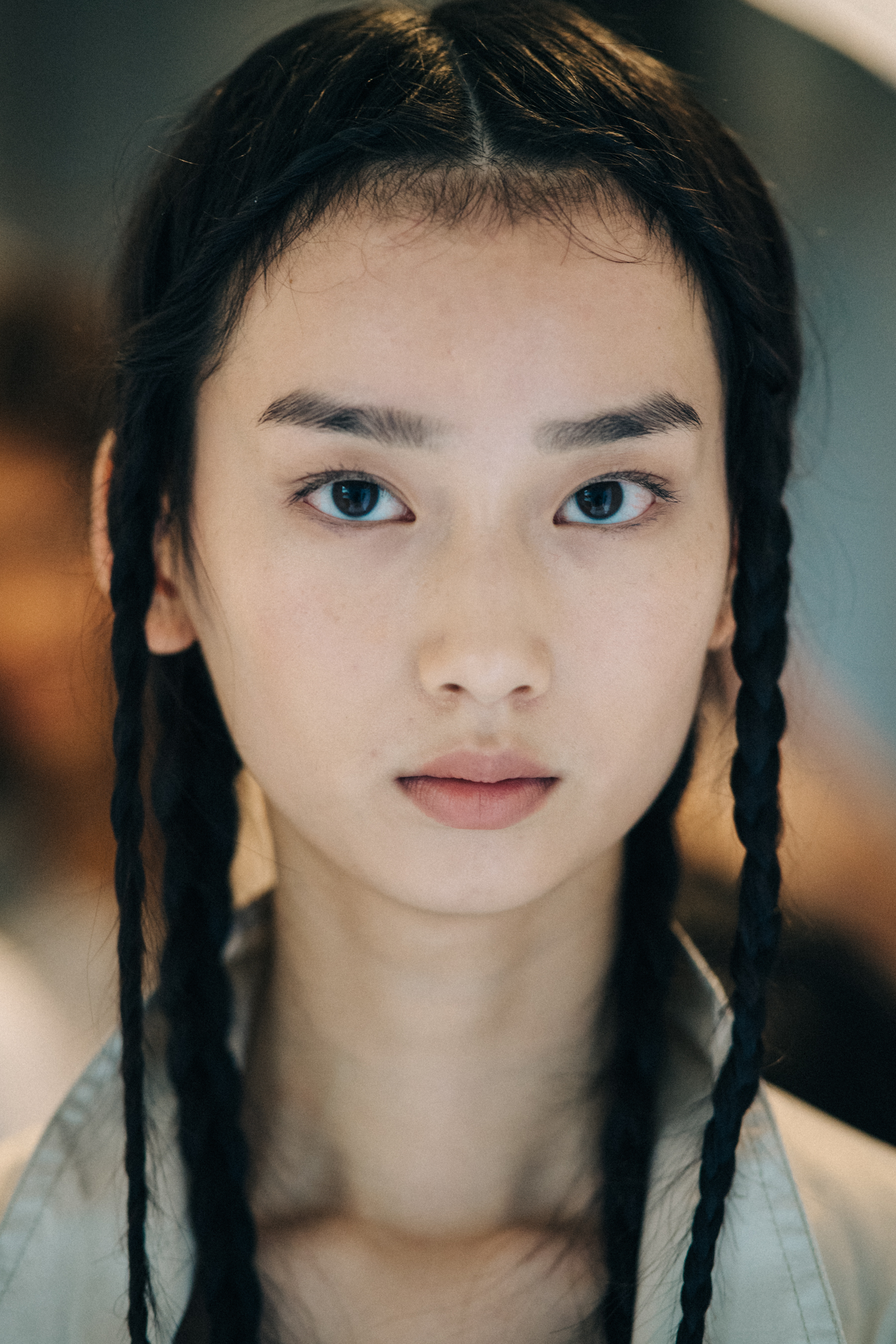 Portrait of a model before a show