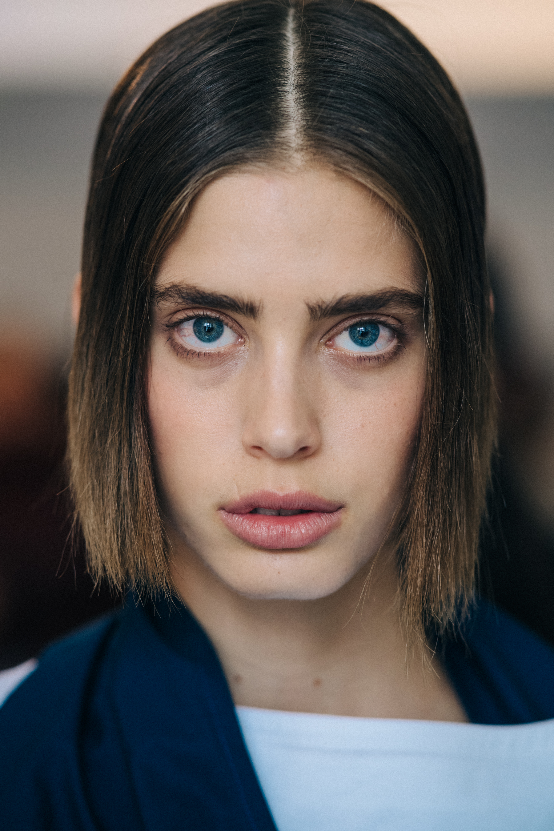 Portrait of a model before a show