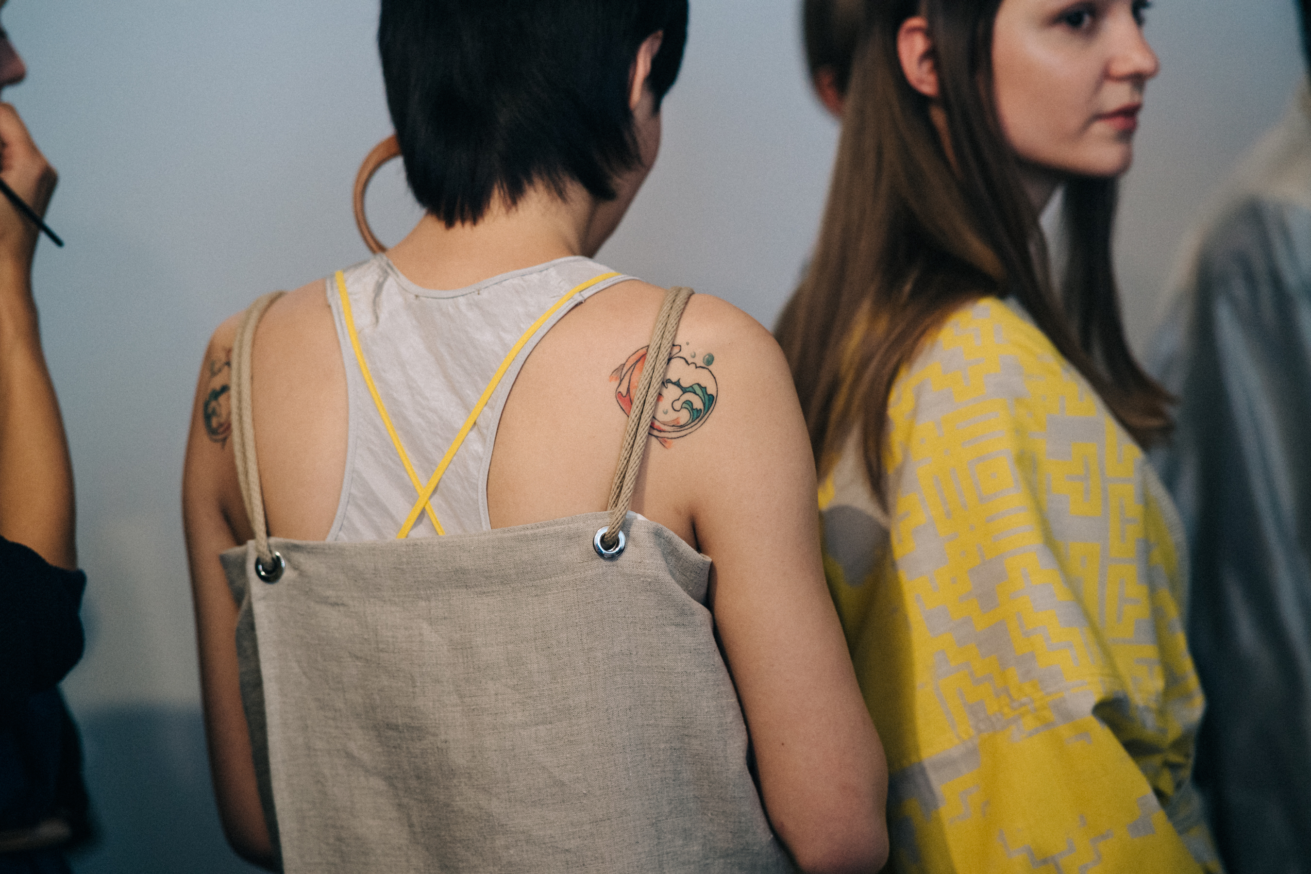 Models lined up before a show