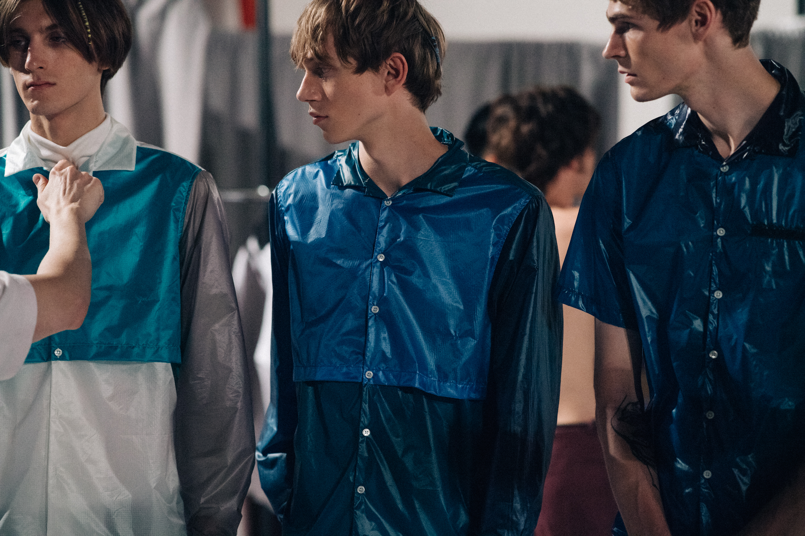 Group of models before a show