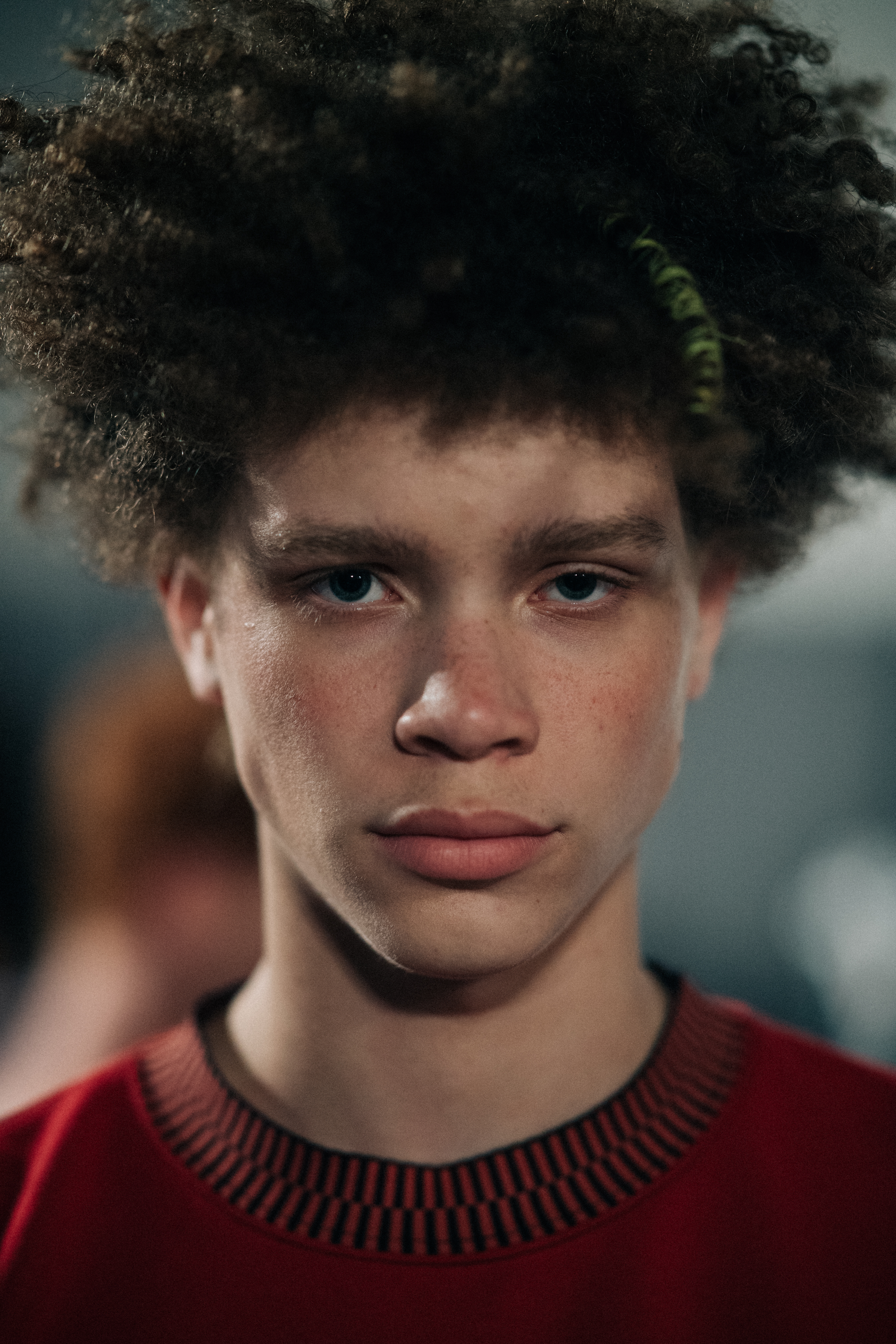 Portrait of a male model before a show