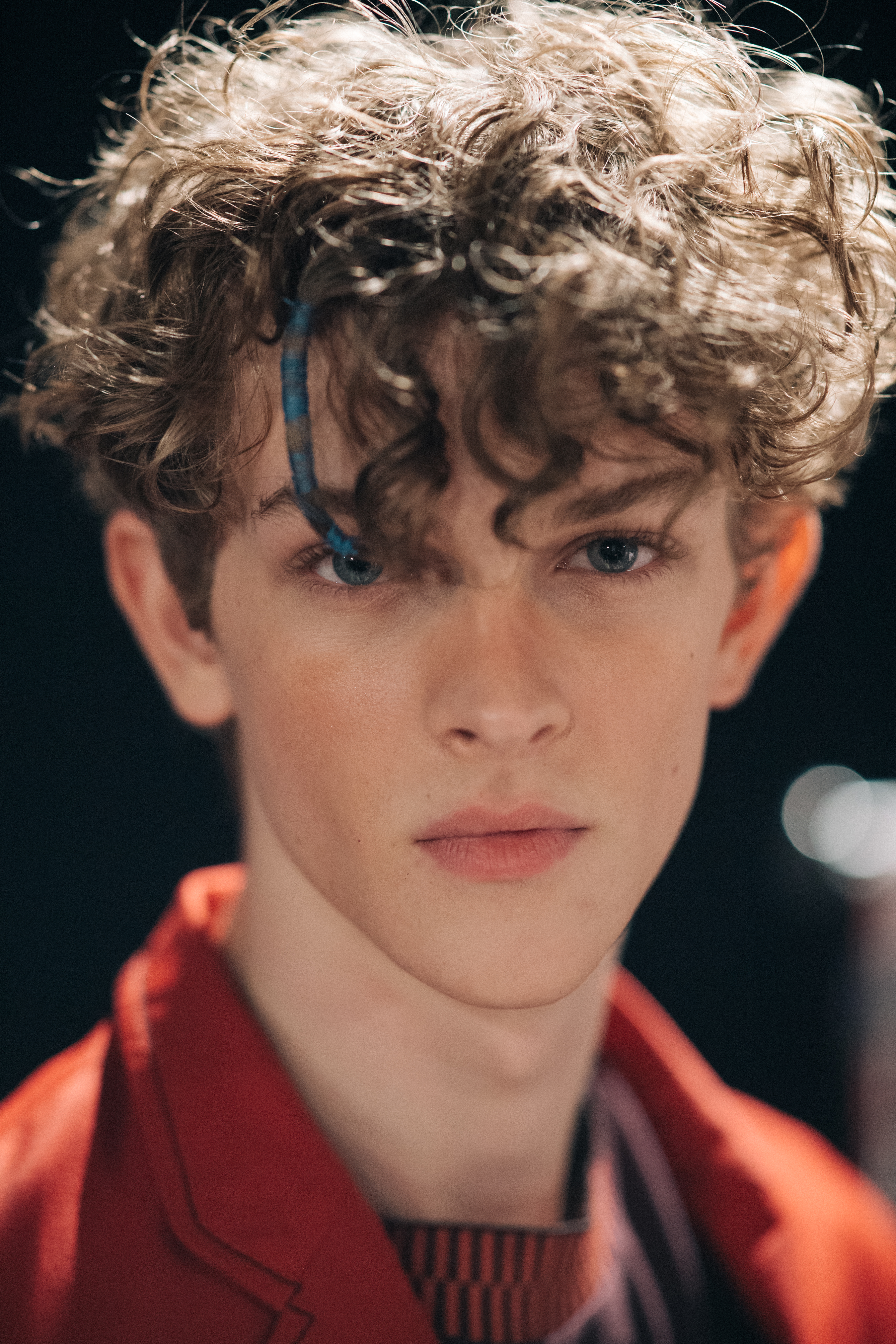 Portrait of a male model before a show