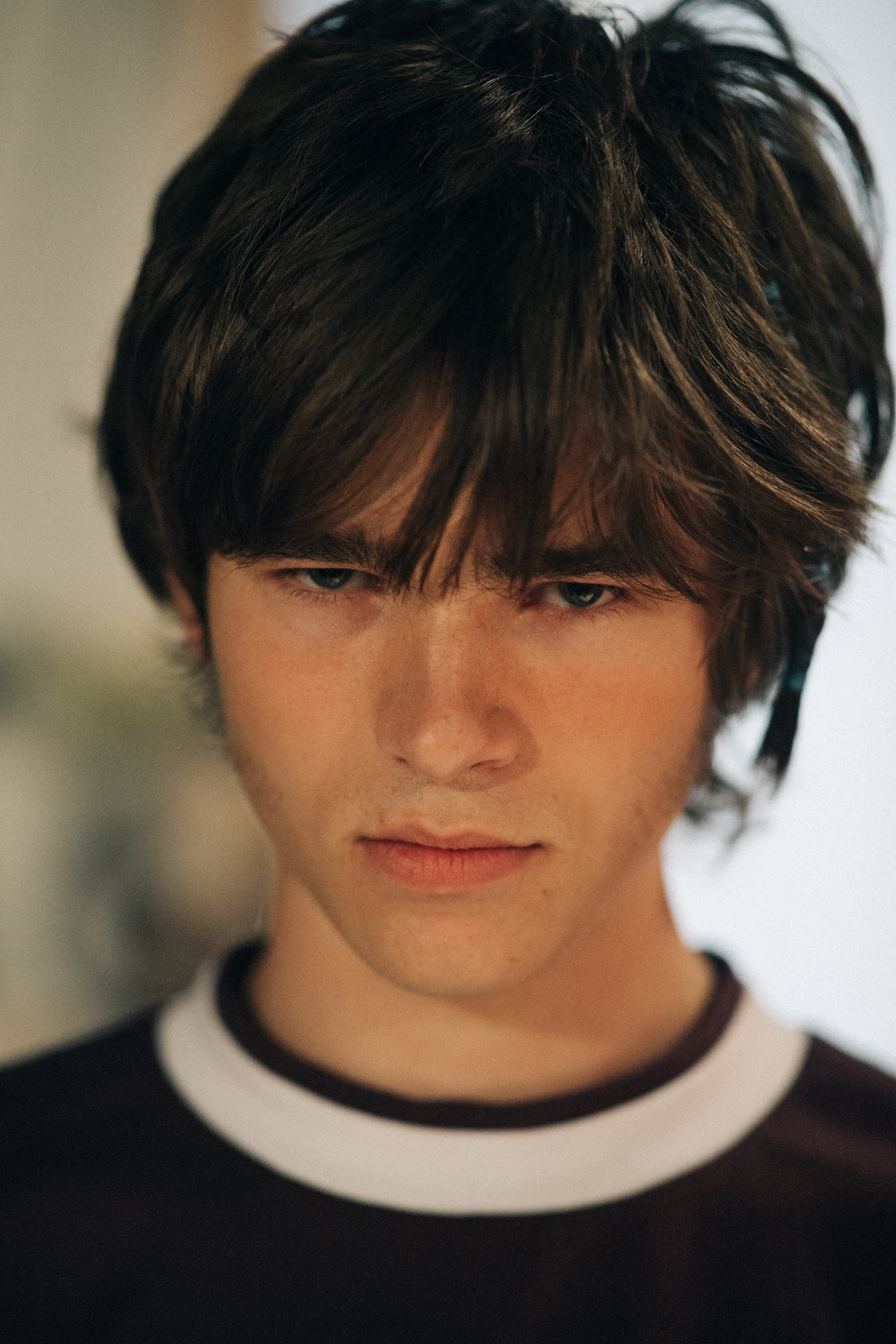 Portrait of a male model before a show