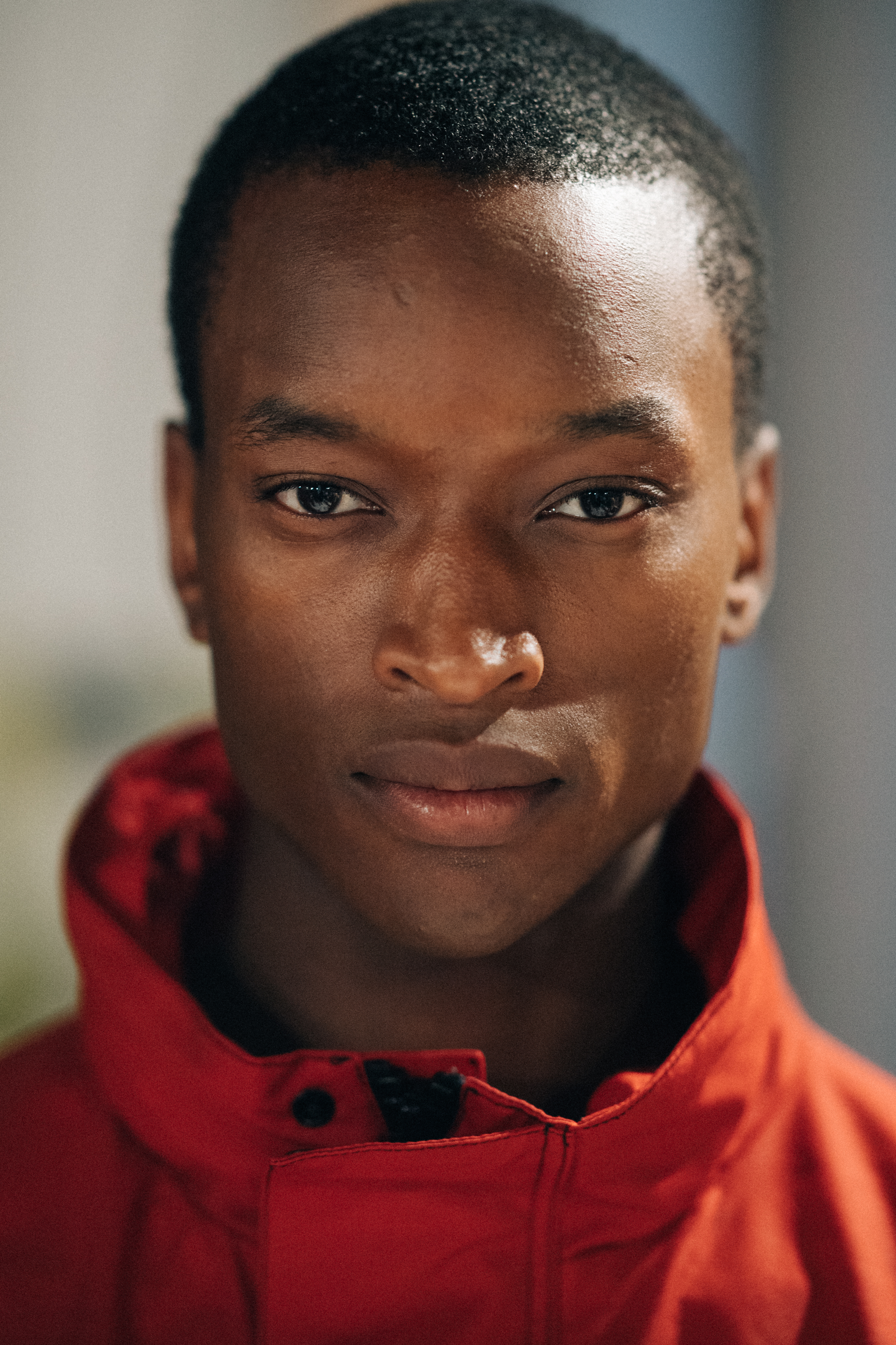 Portrait of a male model before a show