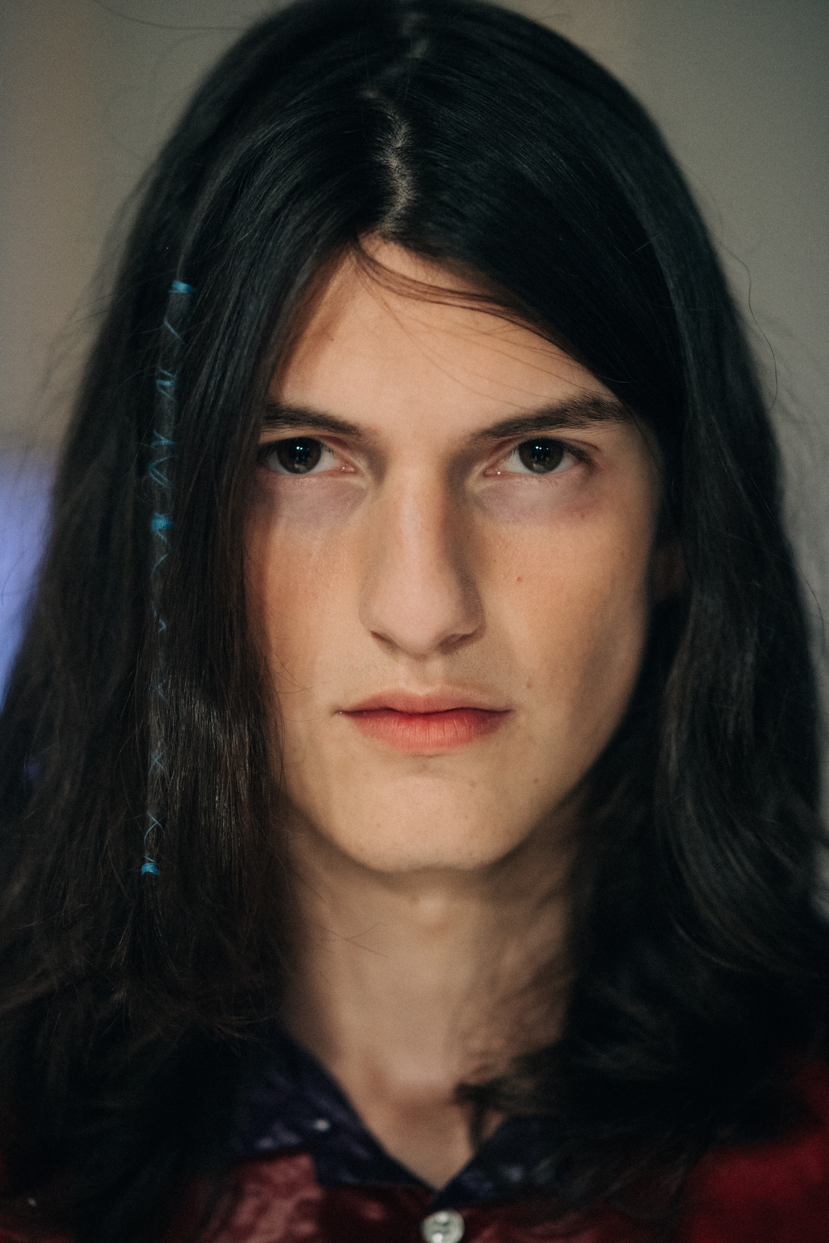 Portrait of a male model before a show