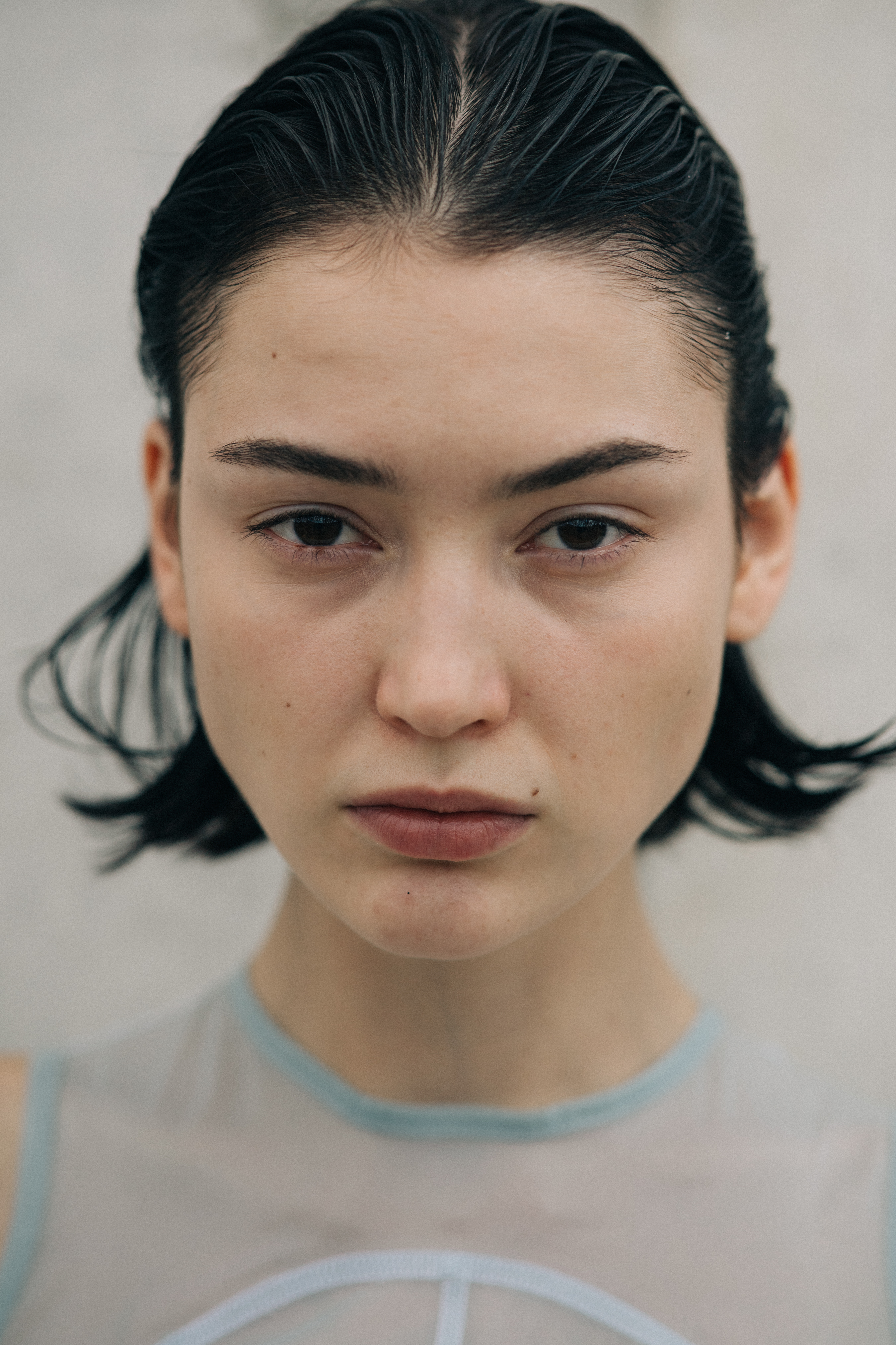 Portrait of a model before a show