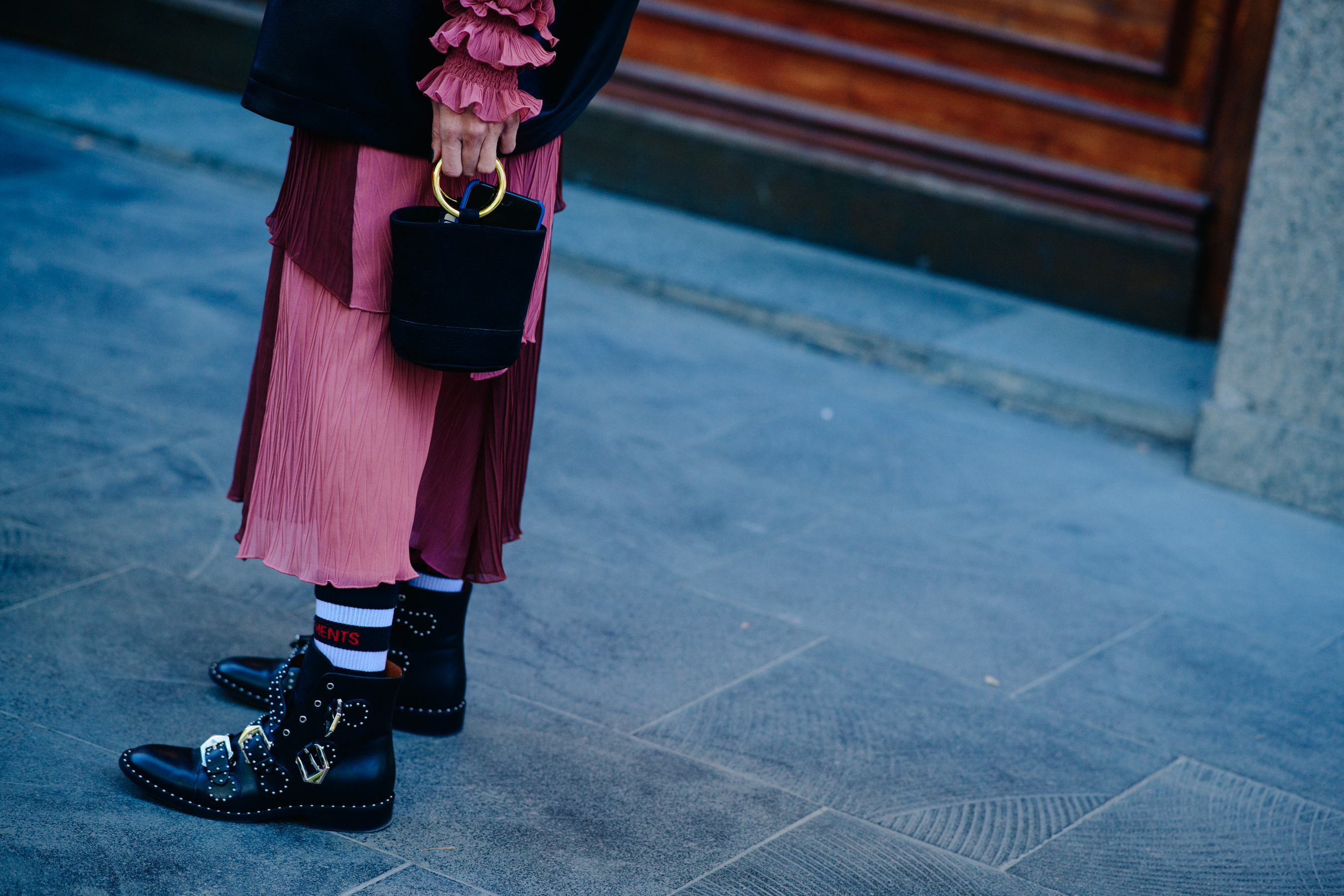 Girl wearing pink dress