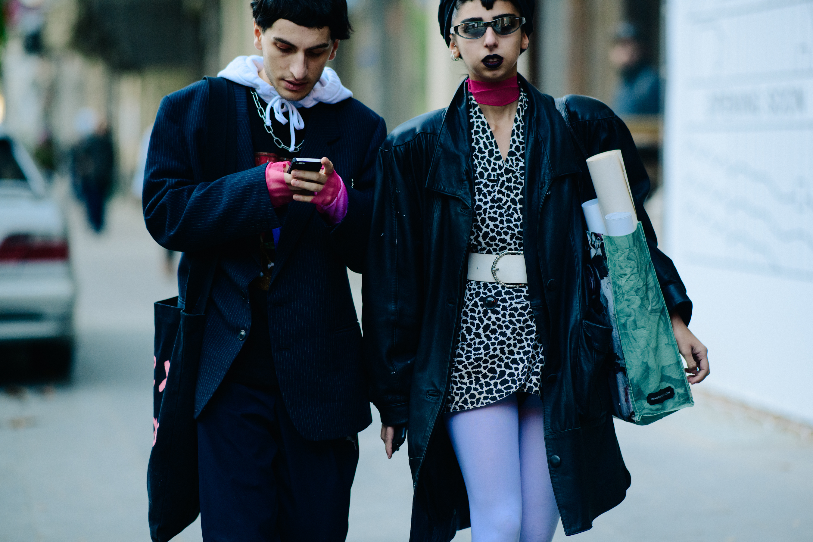 Couple wearing dark clothing