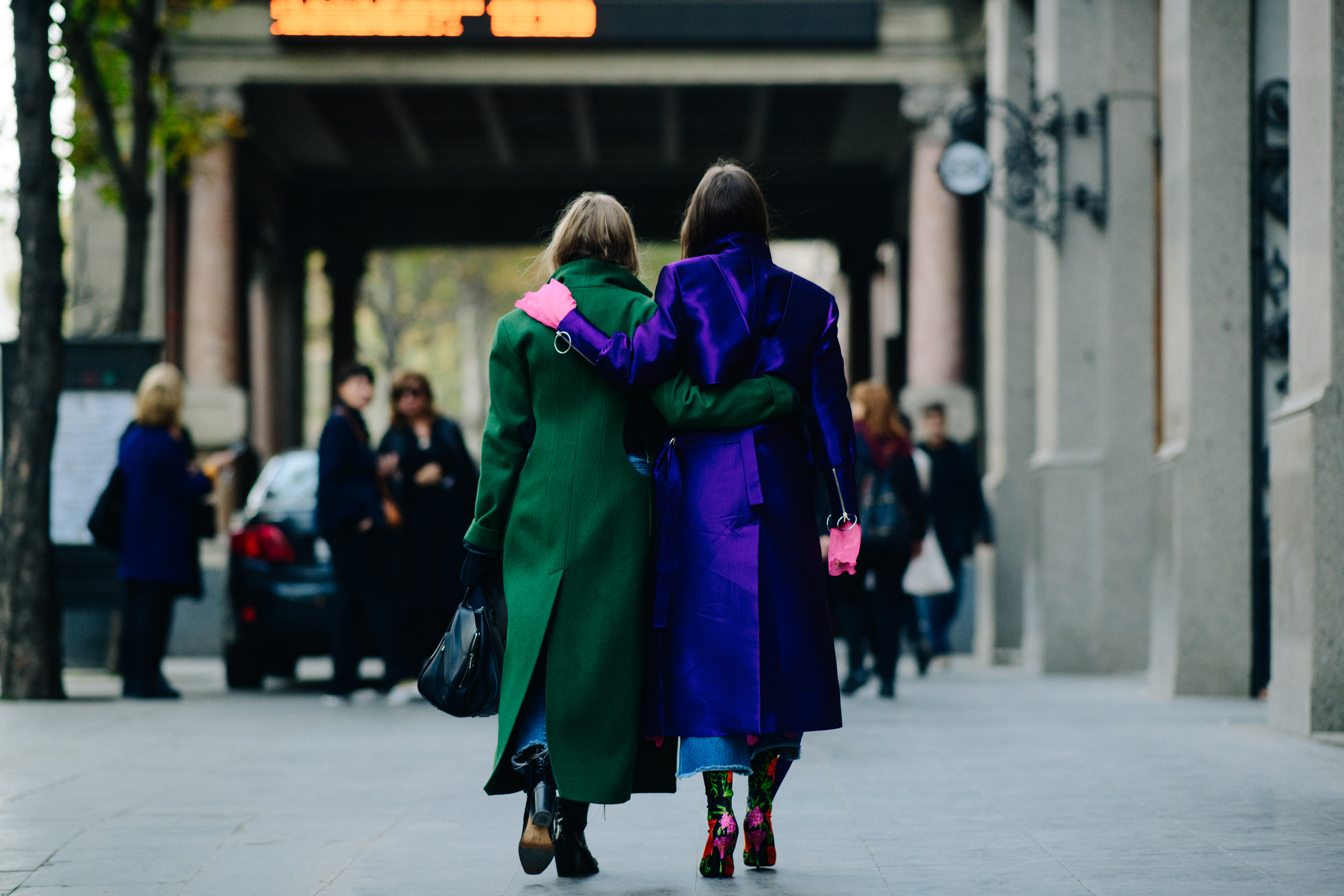 Two Norwegian women in colourful coats