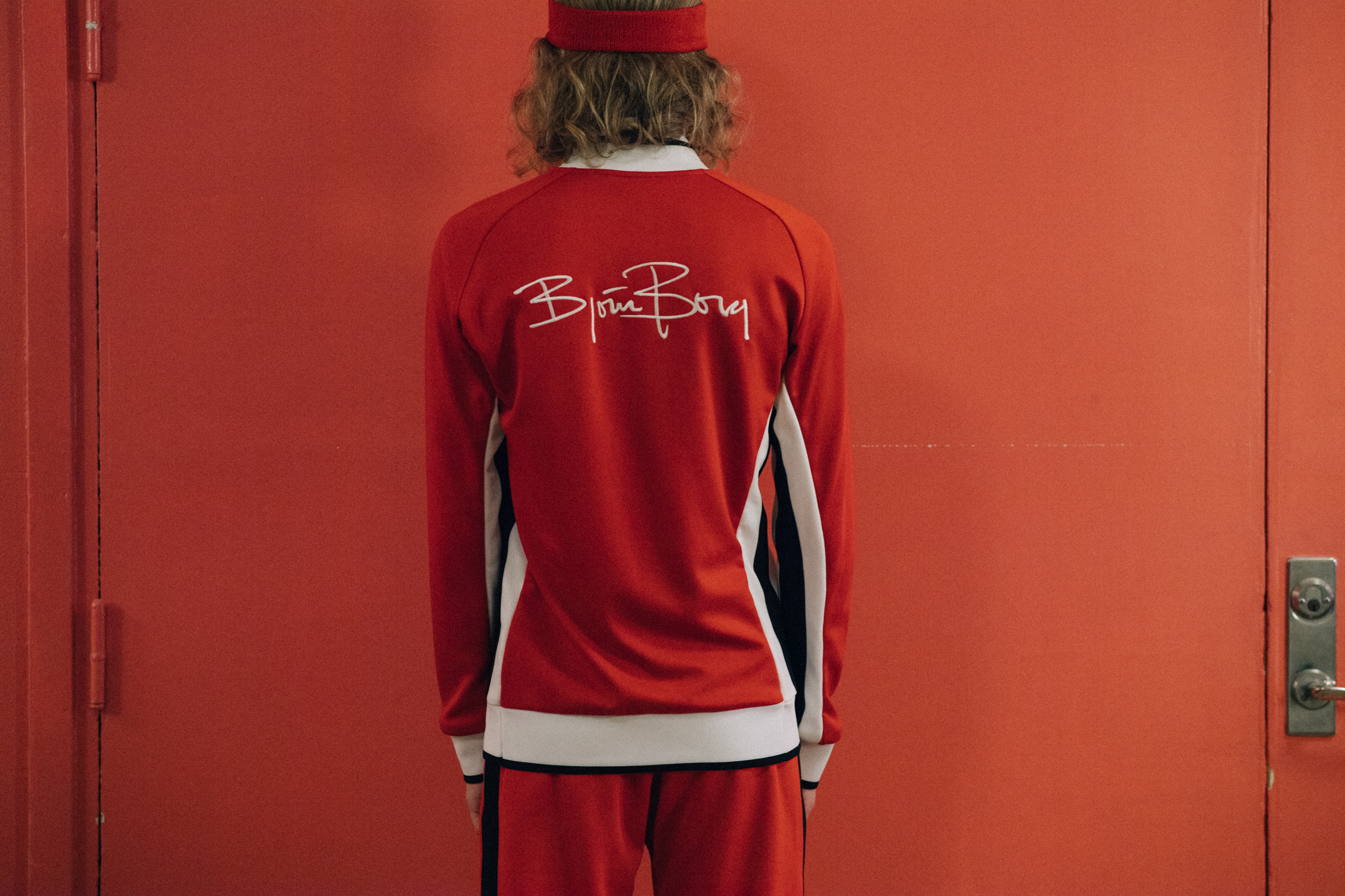 Models wearing sport wear before a show