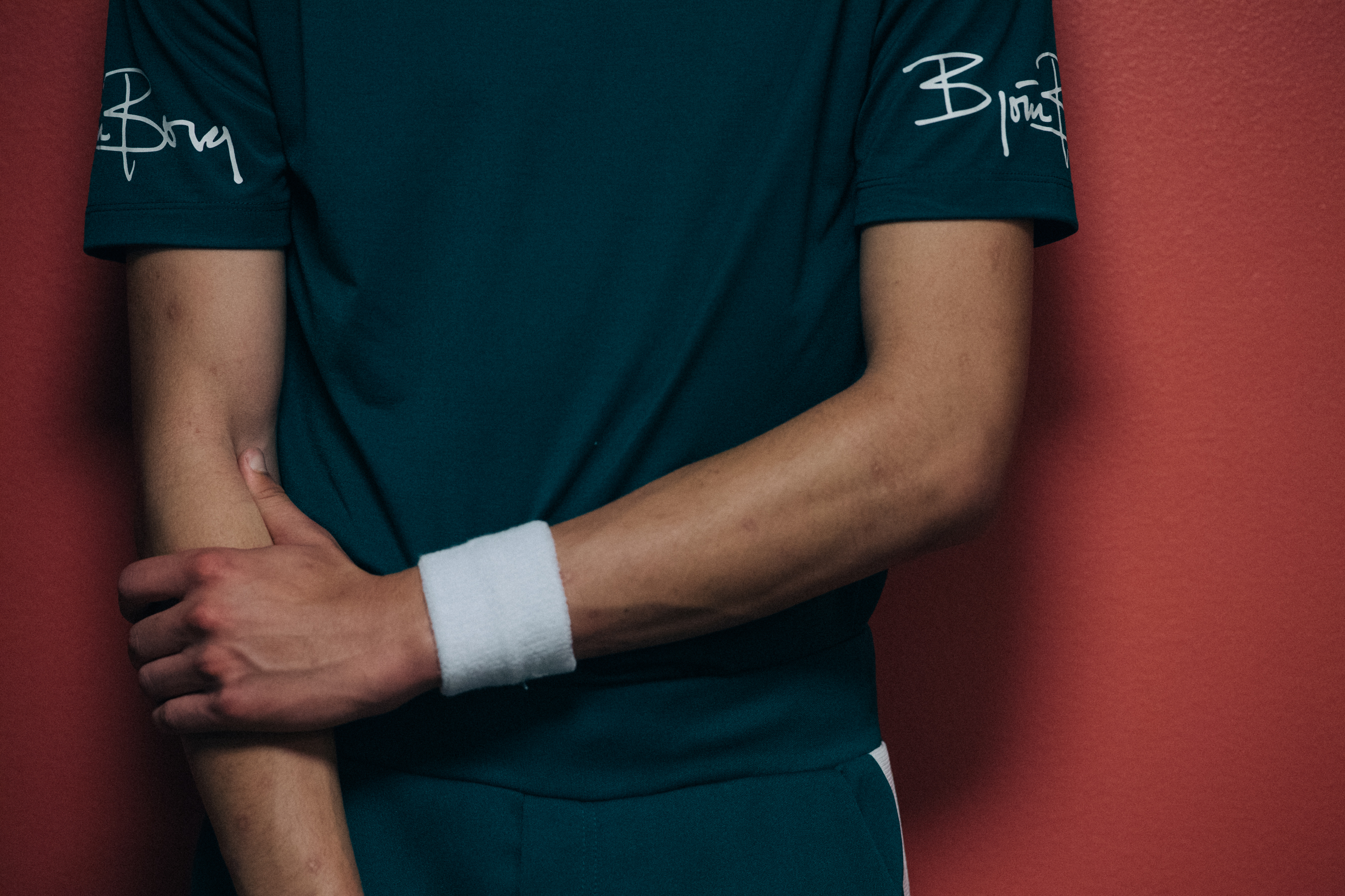 Models wearing sport wear before a show