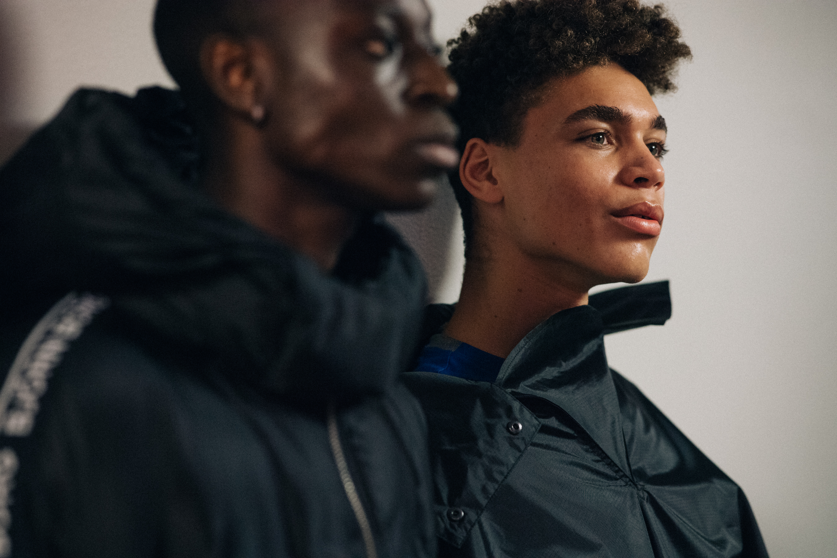 Models wearing sport wear before a show
