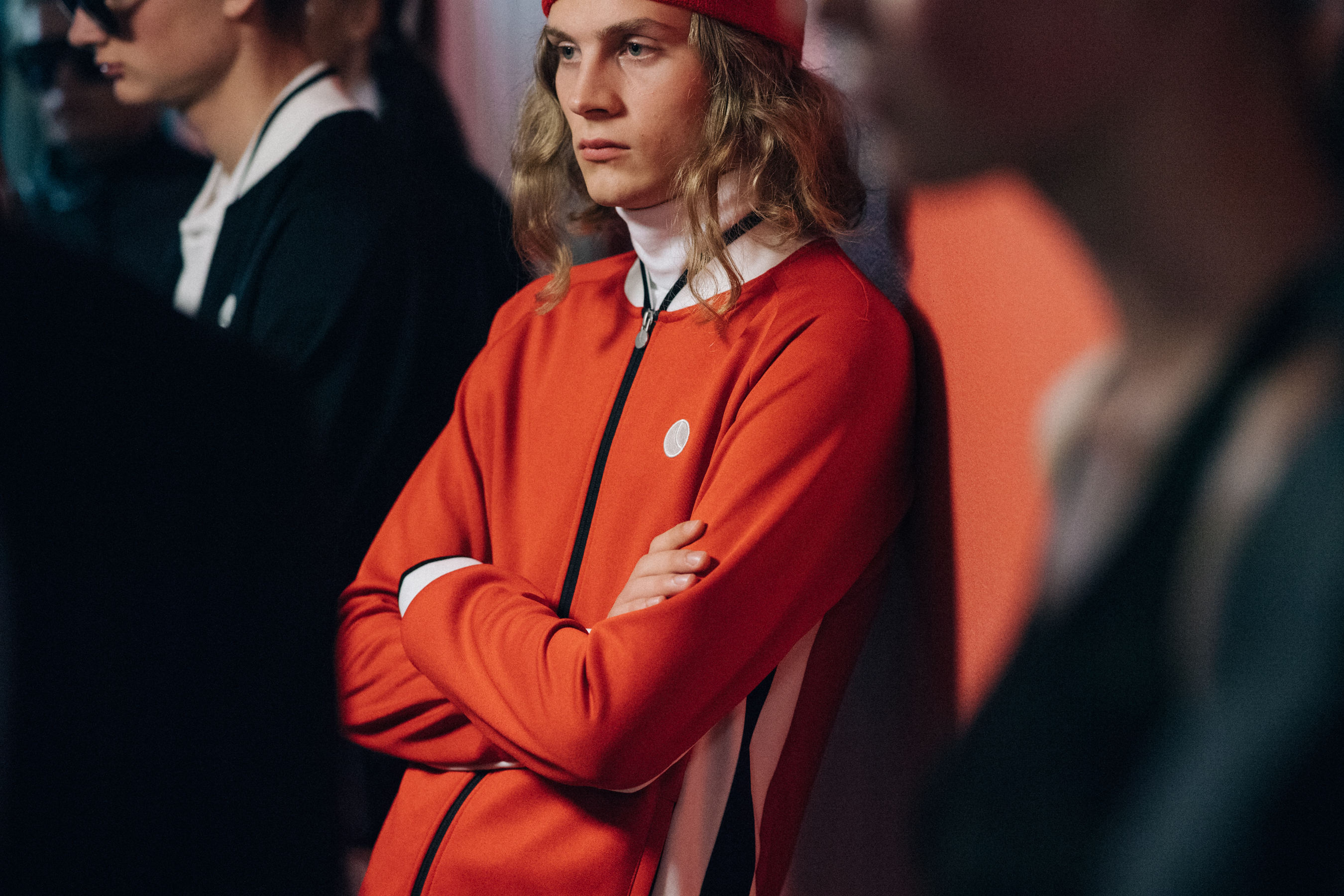 Models wearing sport wear before a show