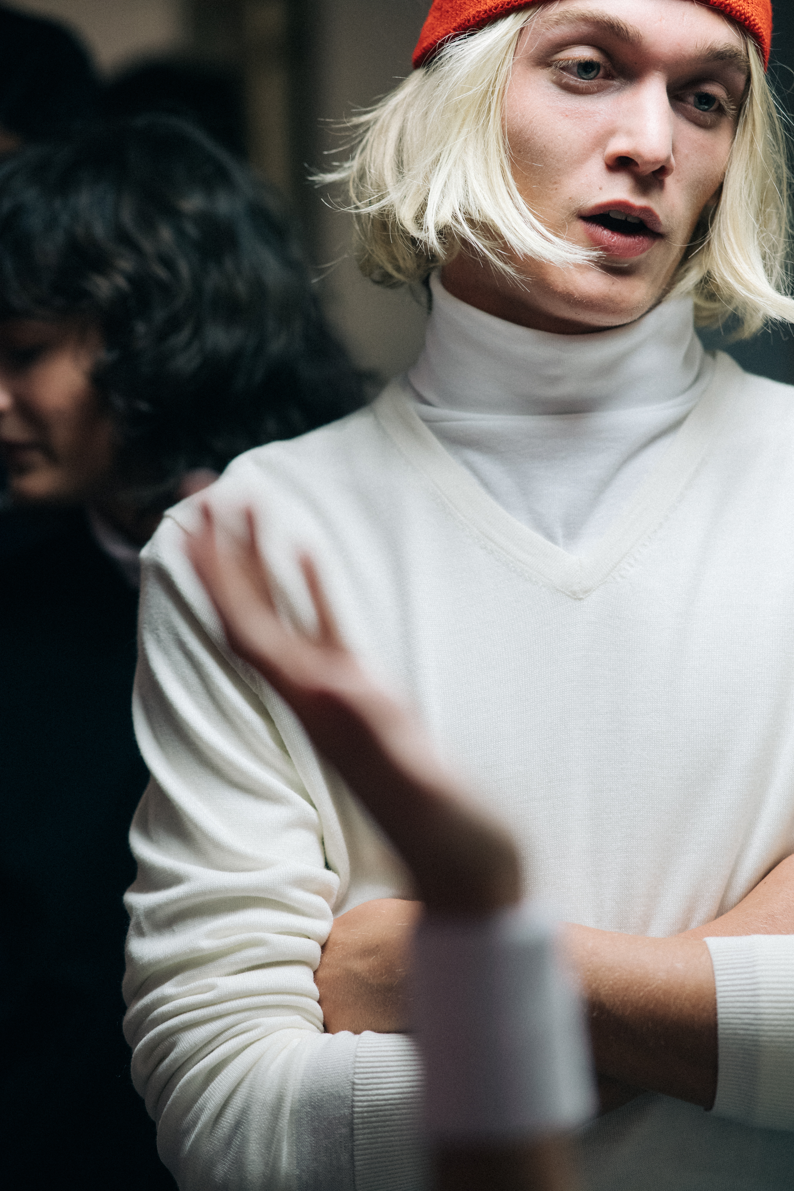 Models wearing sport wear before a show