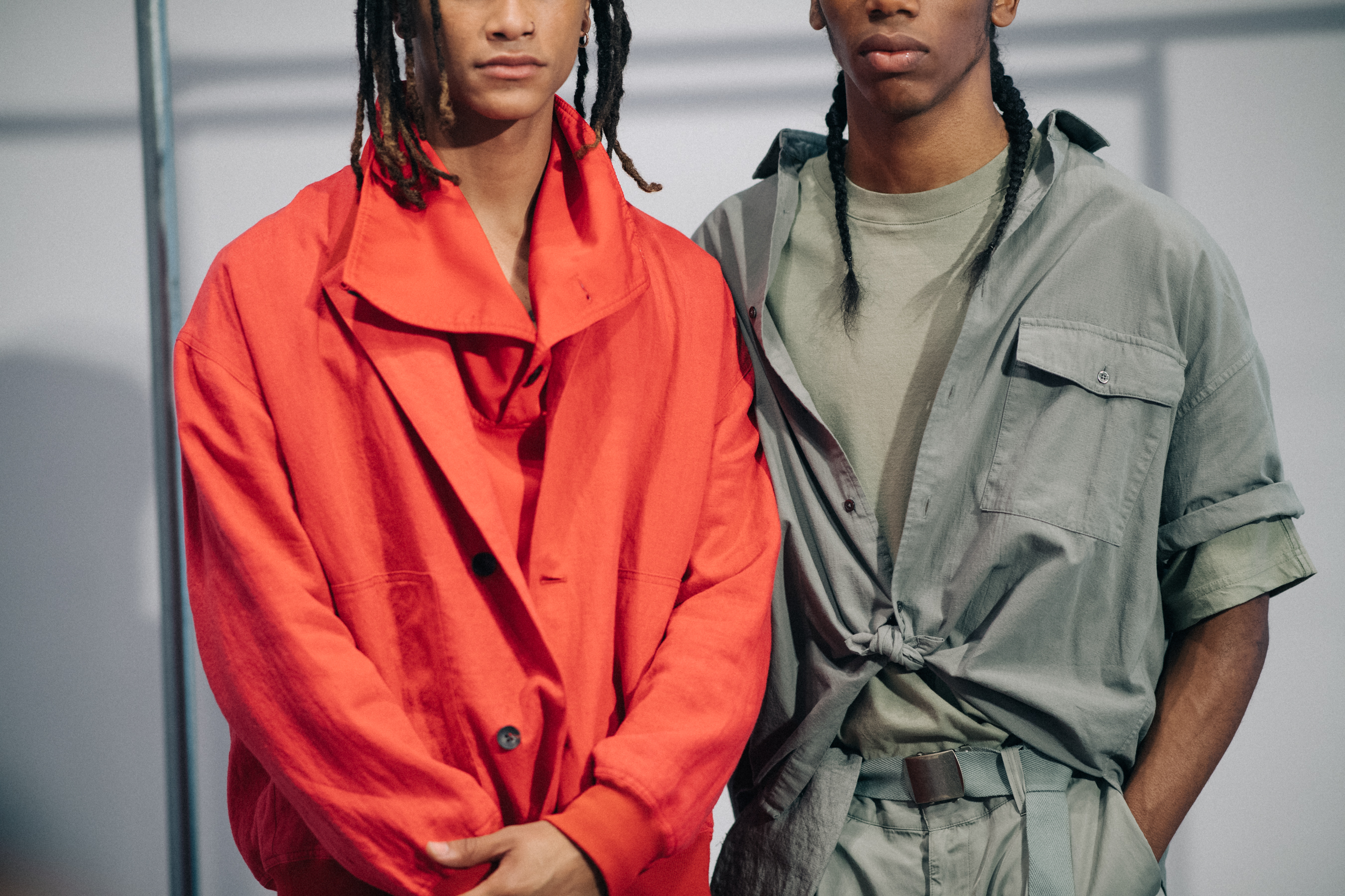 Male model wearing red outfit