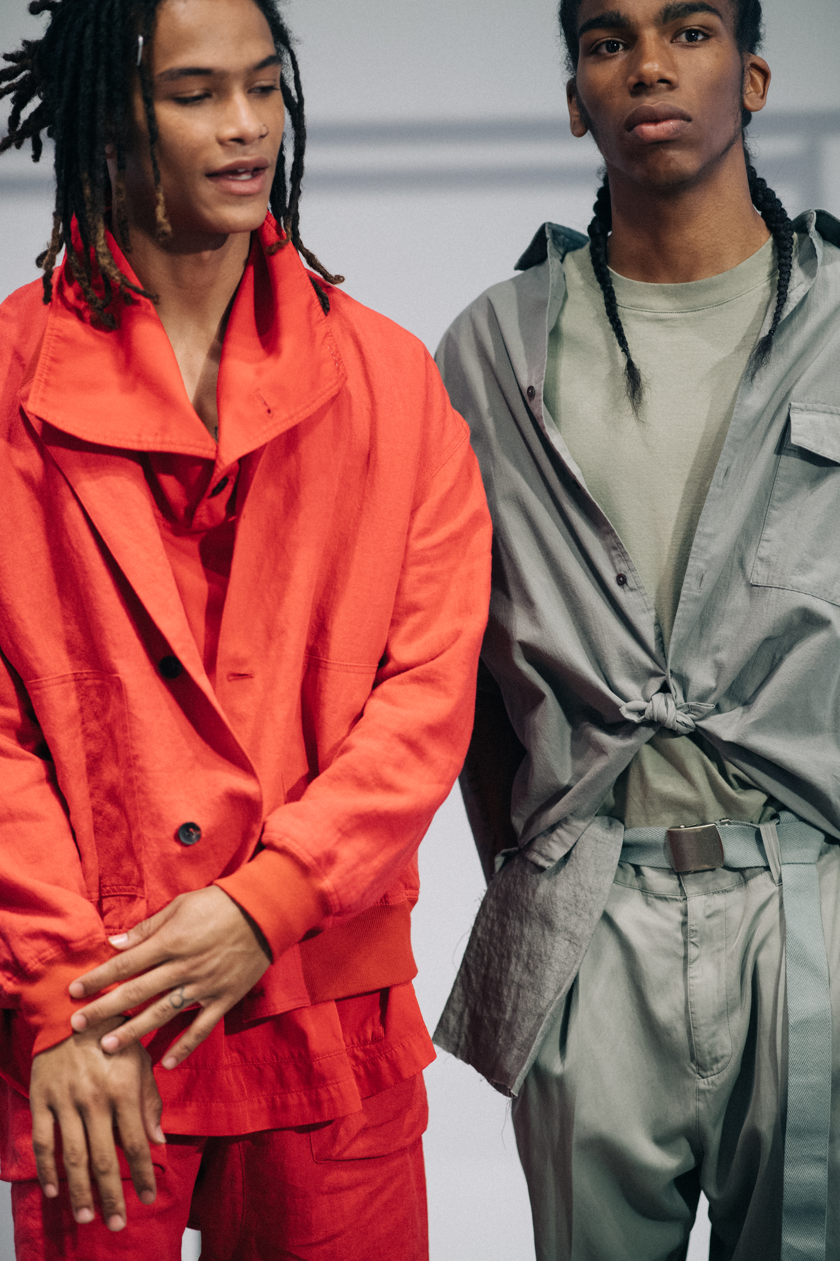 Male model wearing red outfit