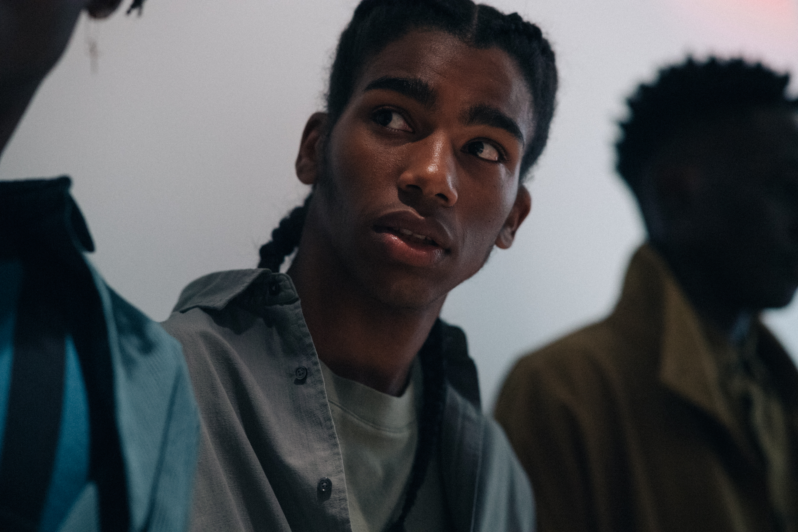 Male model with braided hair