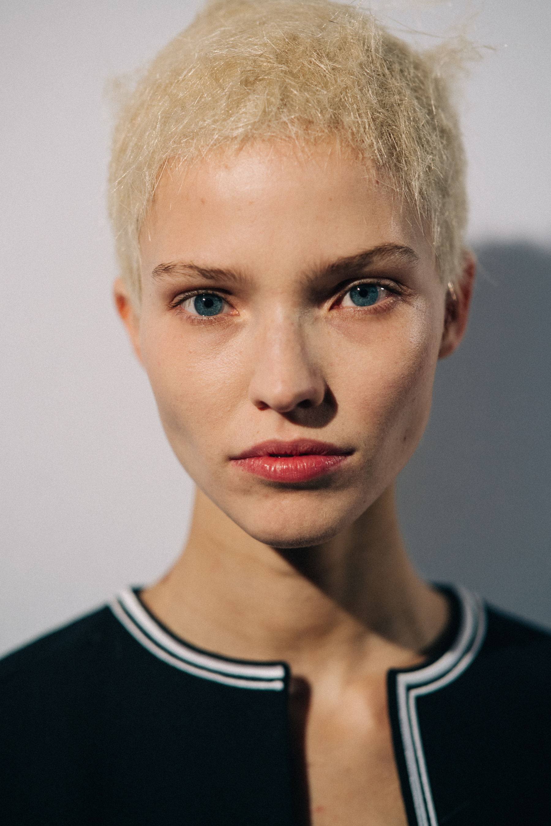 Portrait of a model before a show