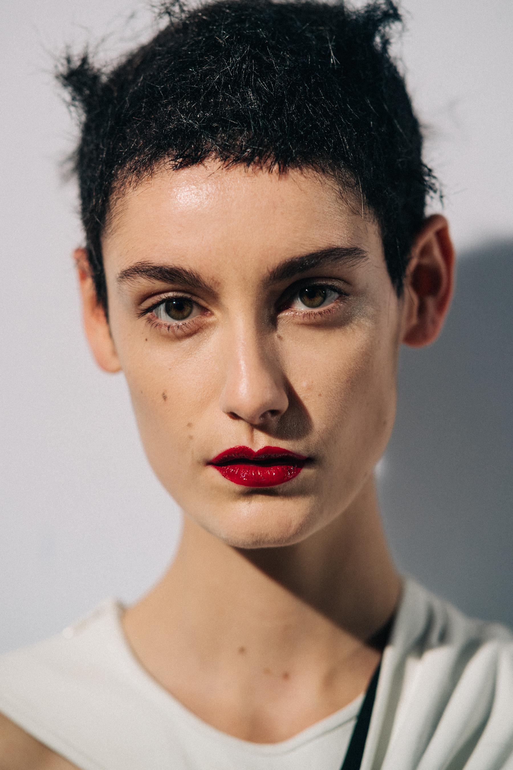 Portrait of a model before a show