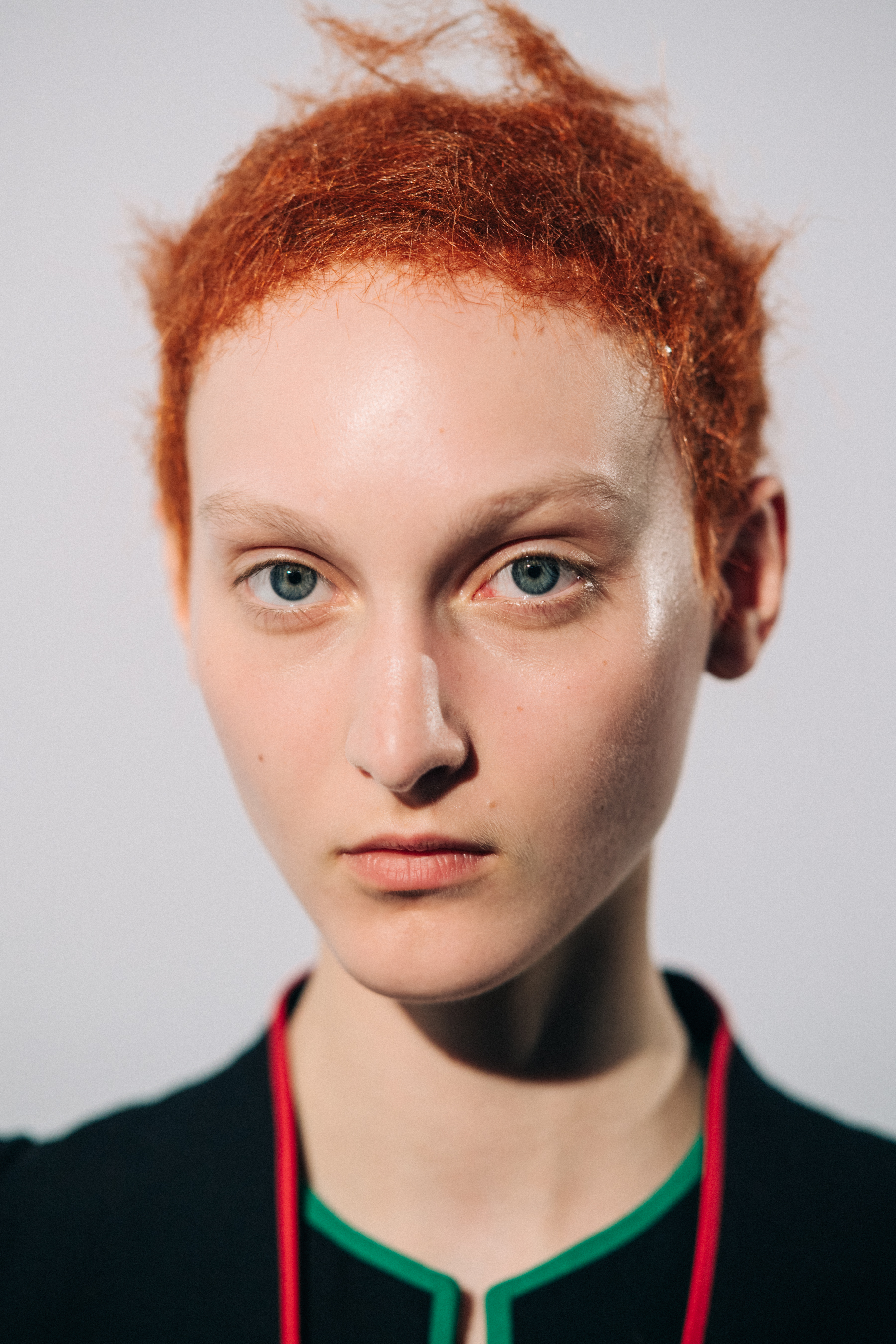 Portrait of a model before a show