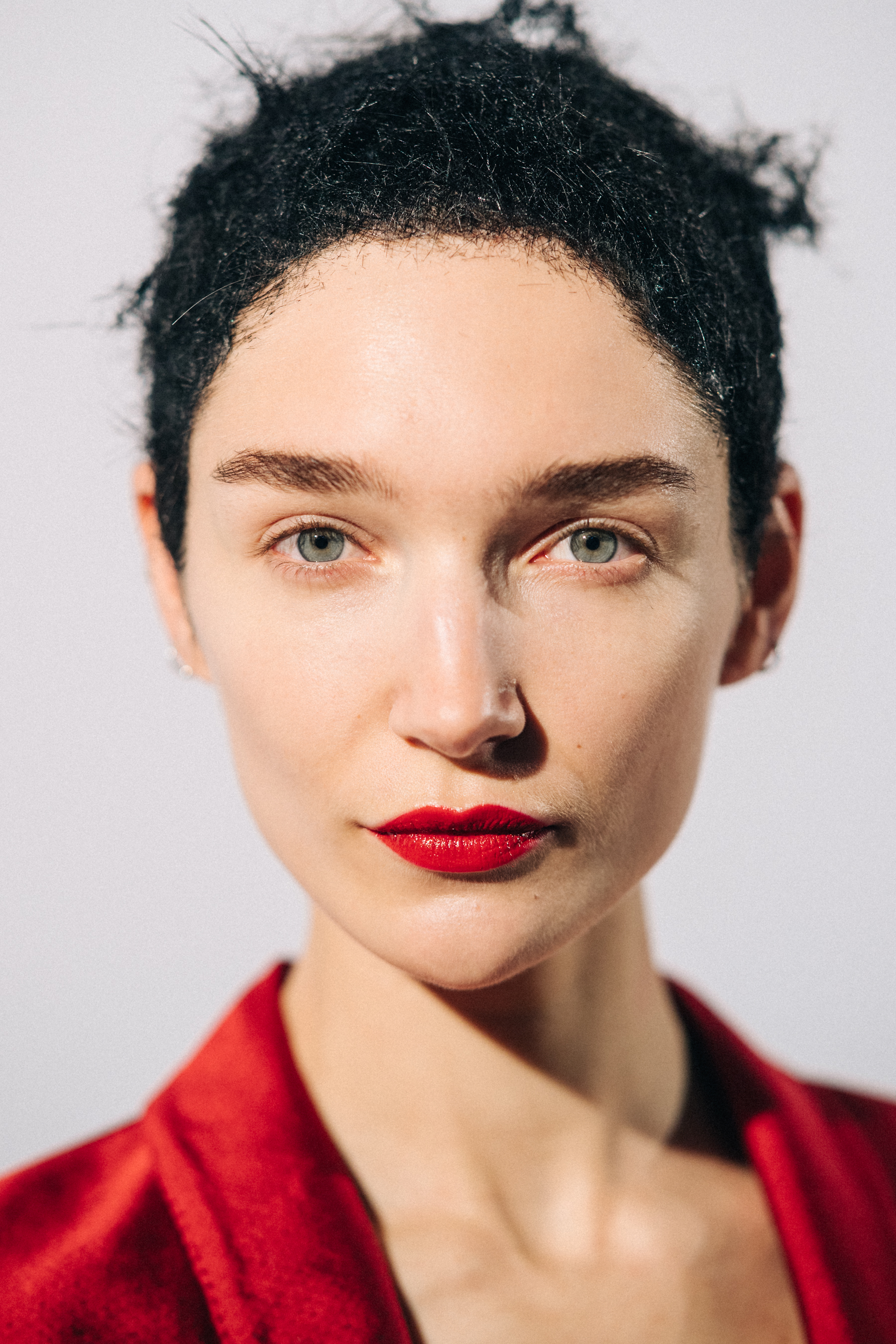 Portrait of a model before a show