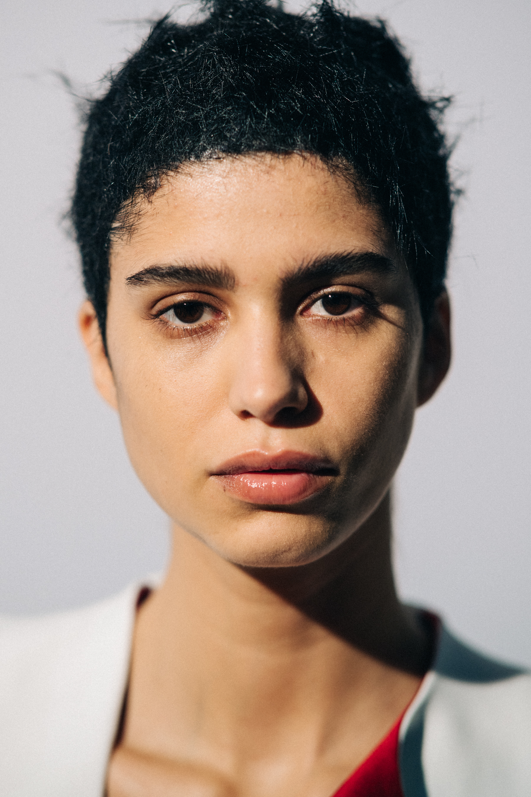 Portrait of a model before a show