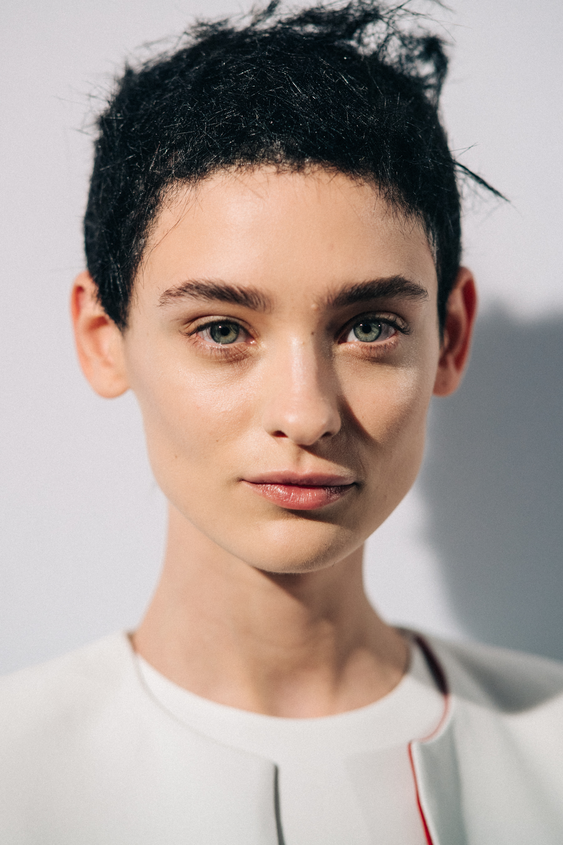 Portrait of a model before a show