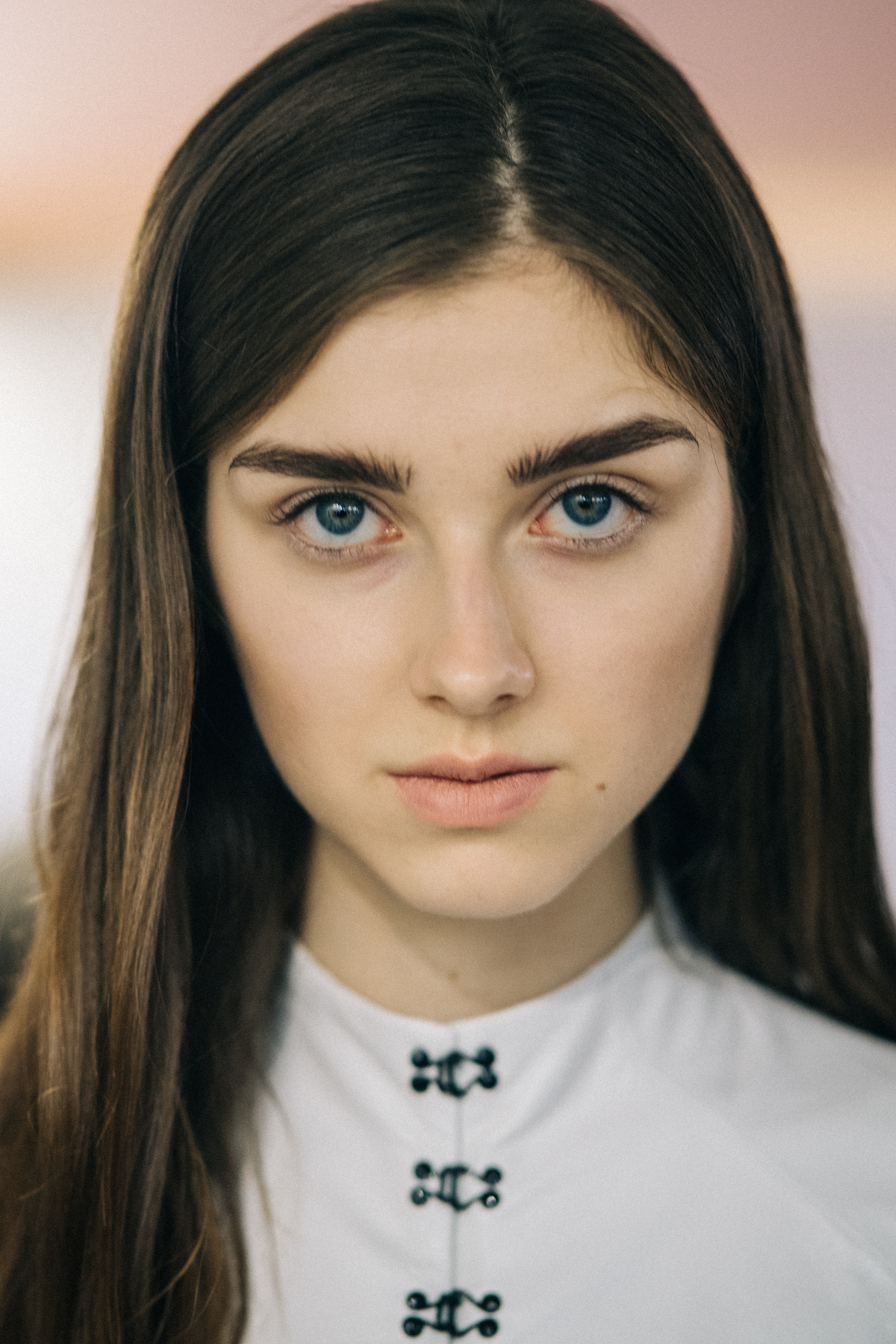 Portrait of a model before a show