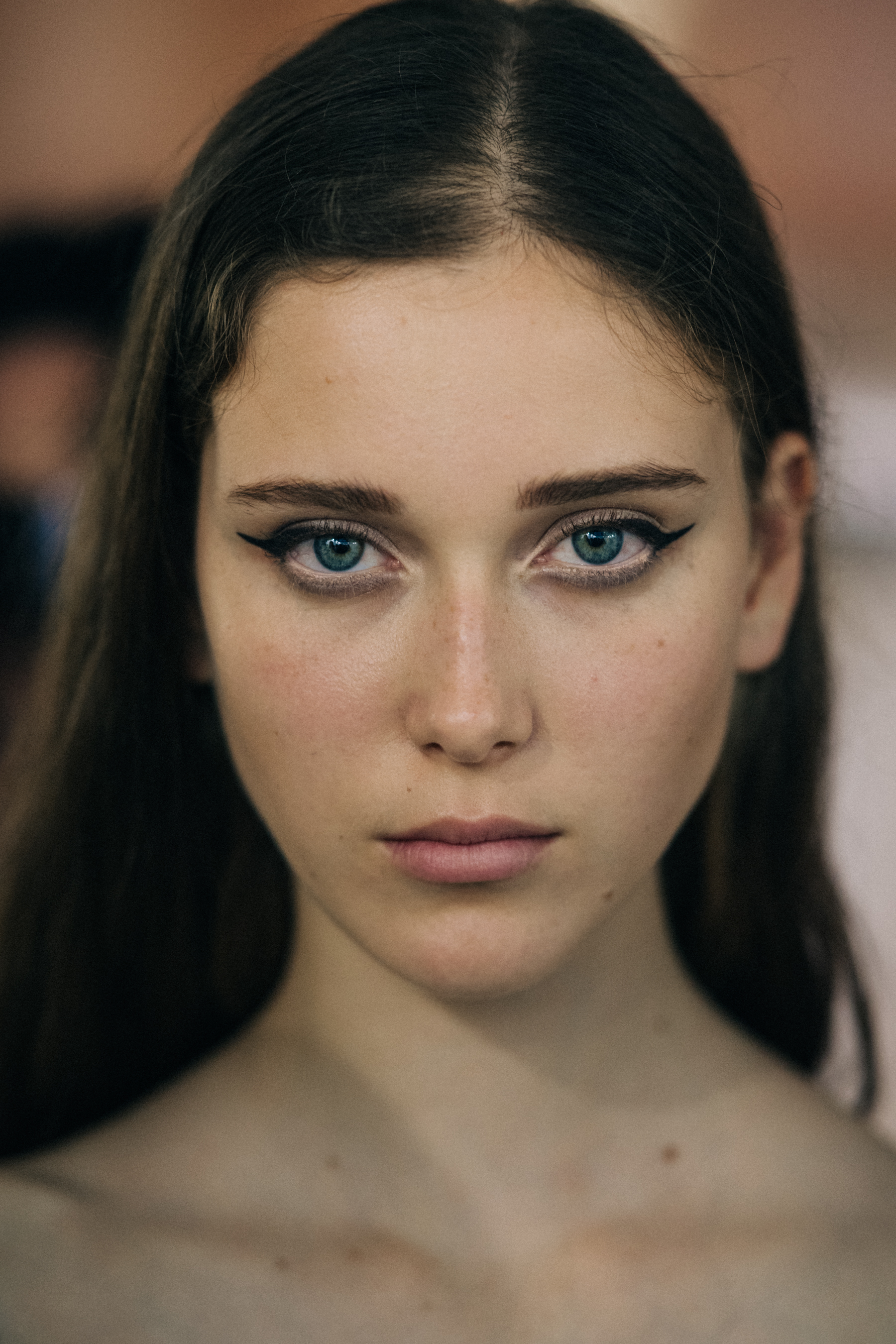 Portrait of a model before a show