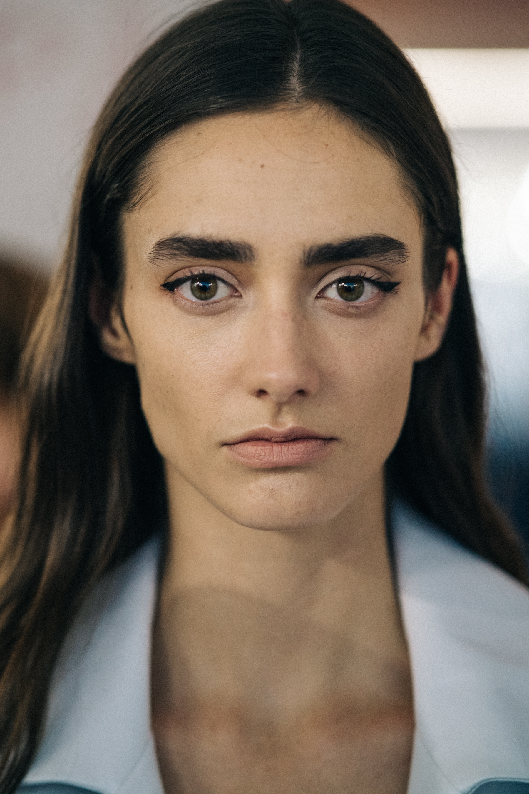 Portrait of a model before a show