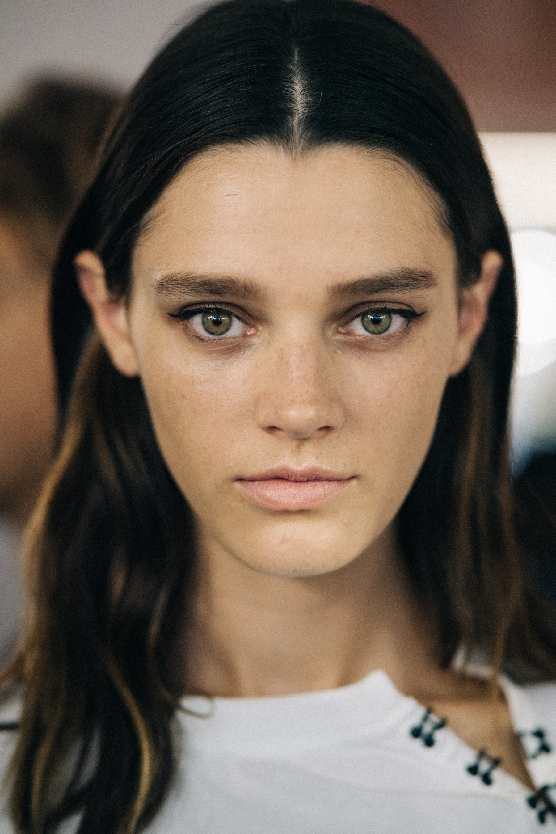 Portrait of a model before a show