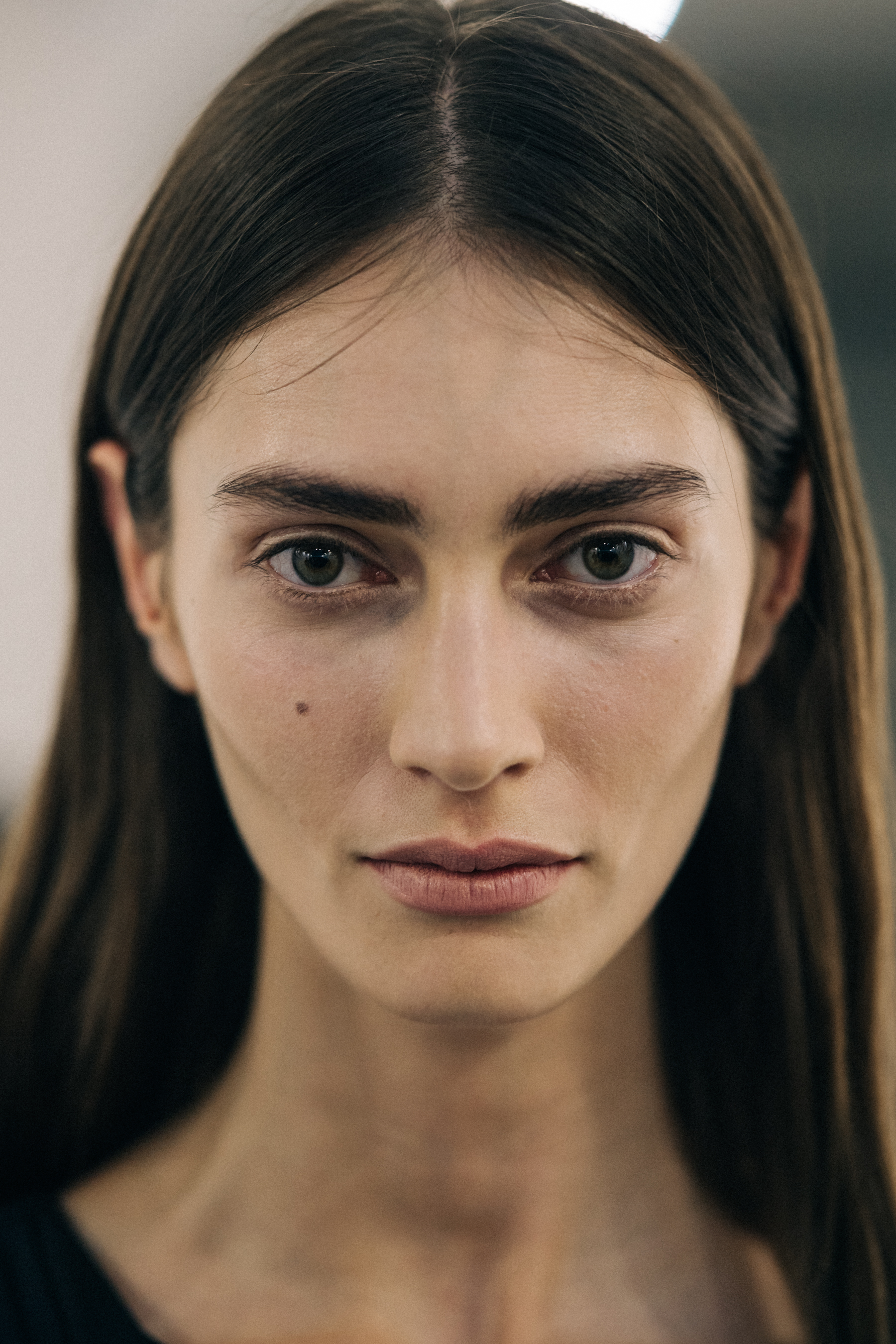 Portrait of a model before a show