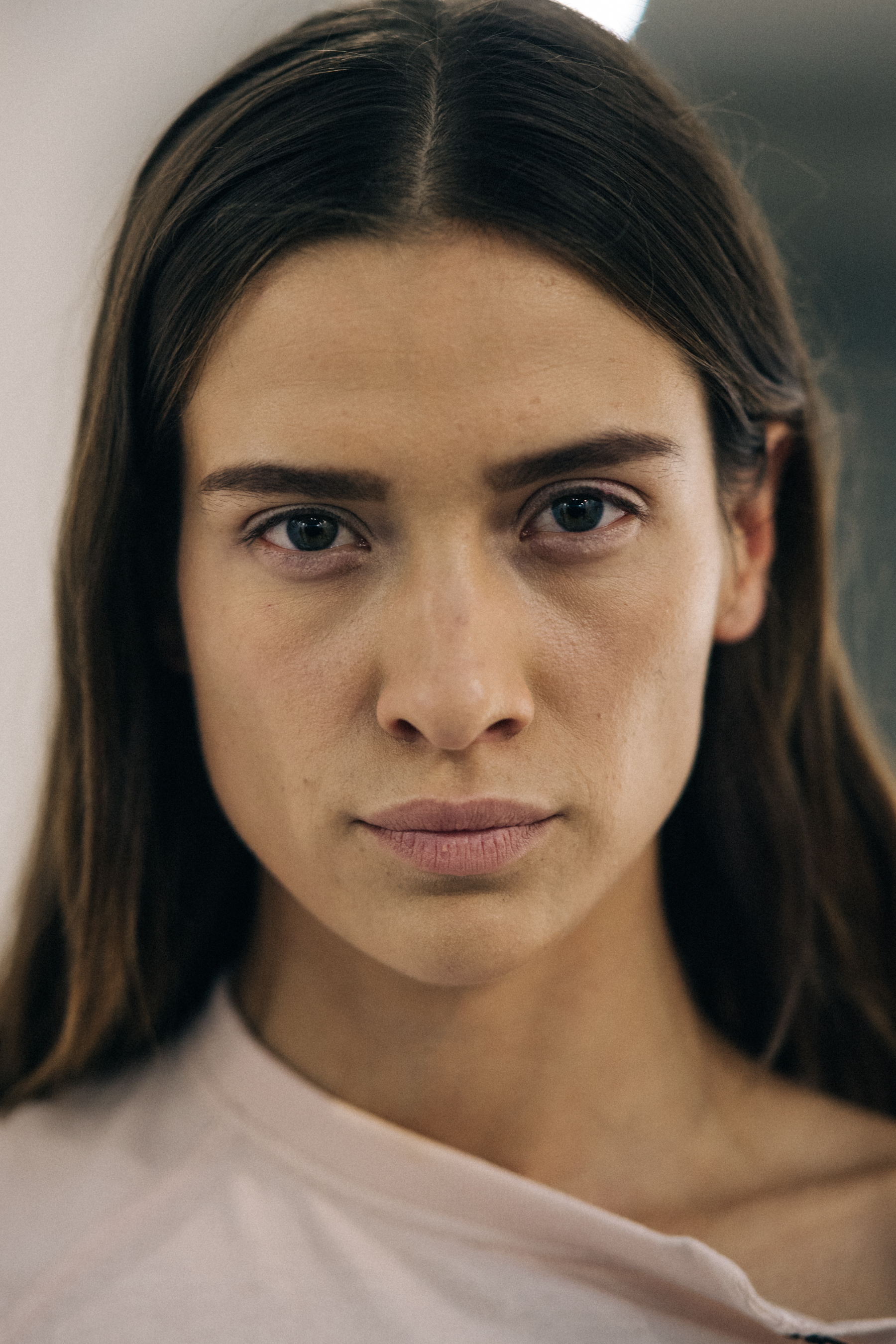 Portrait of a model before a show