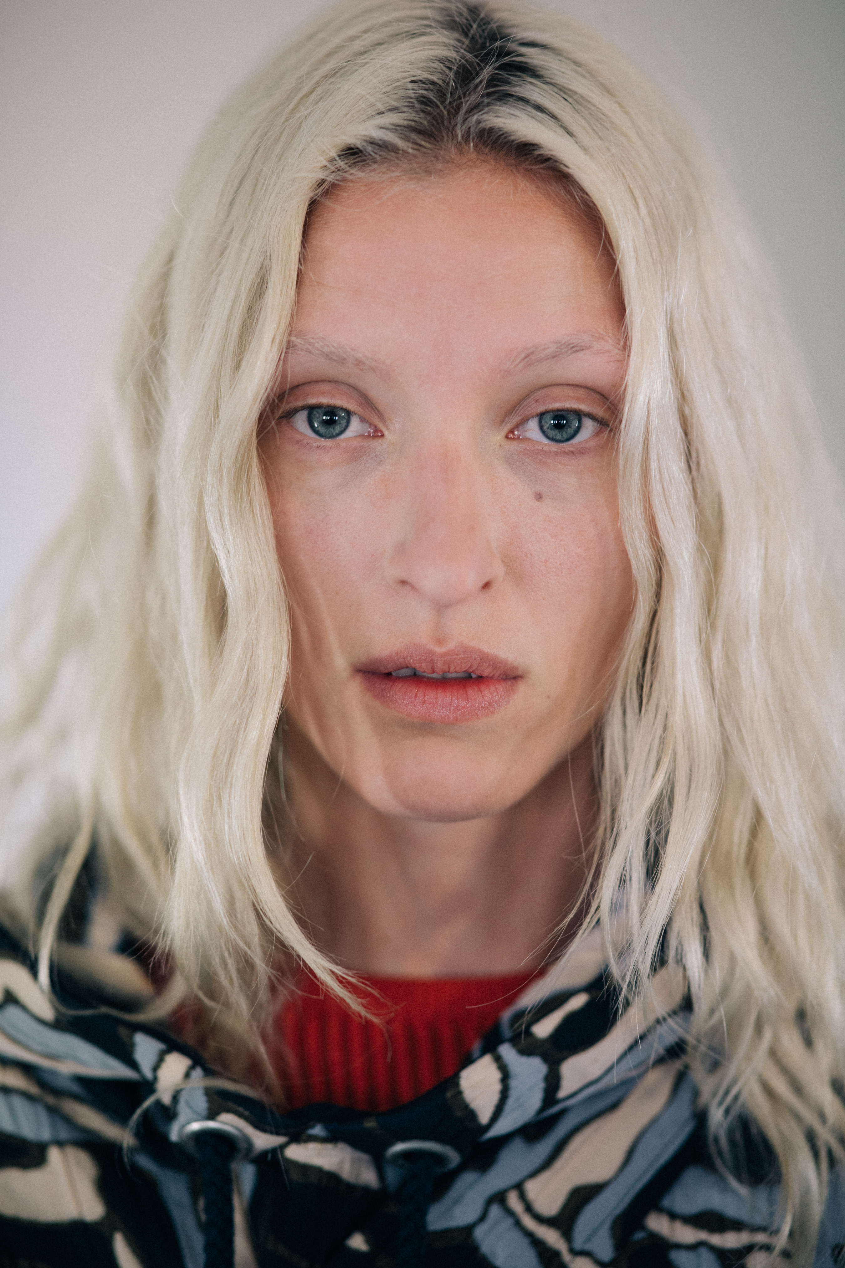 Portrait of a model before a show