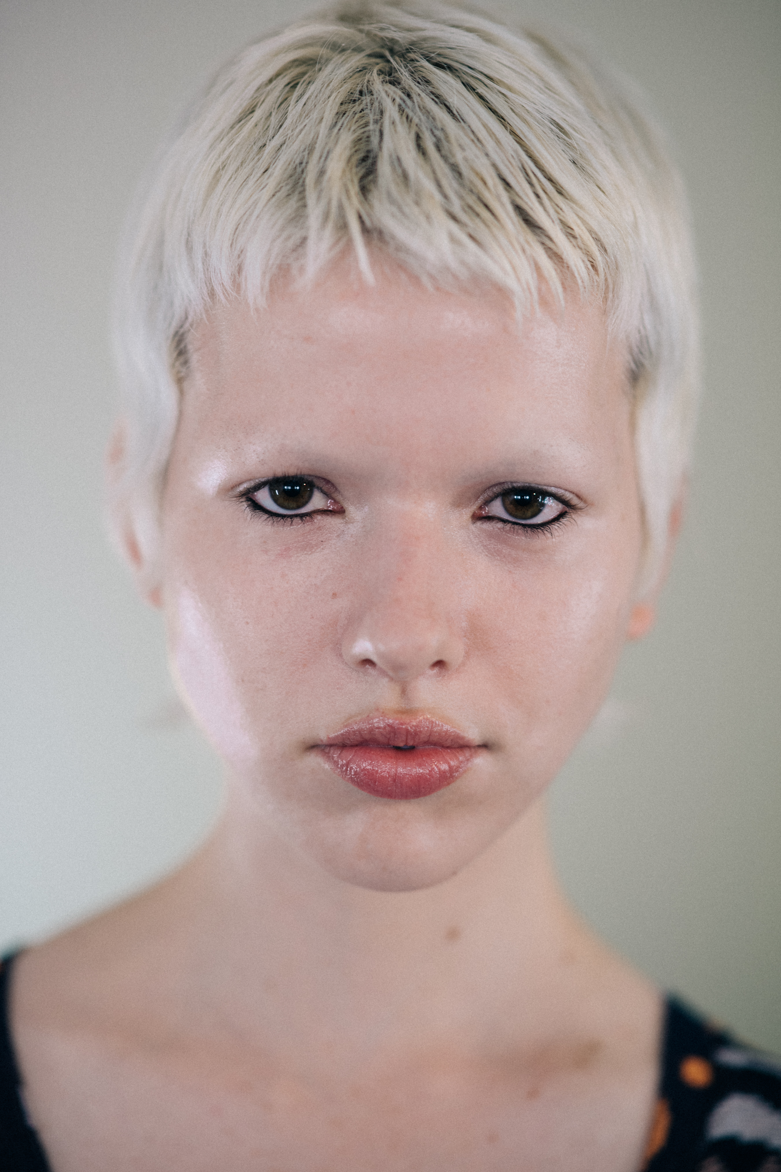 Portrait of a model before a show