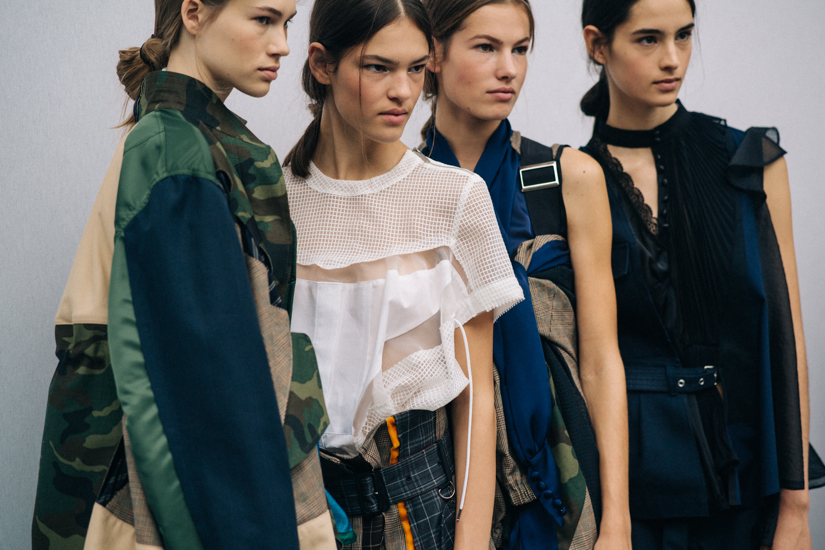 Group of models before a show