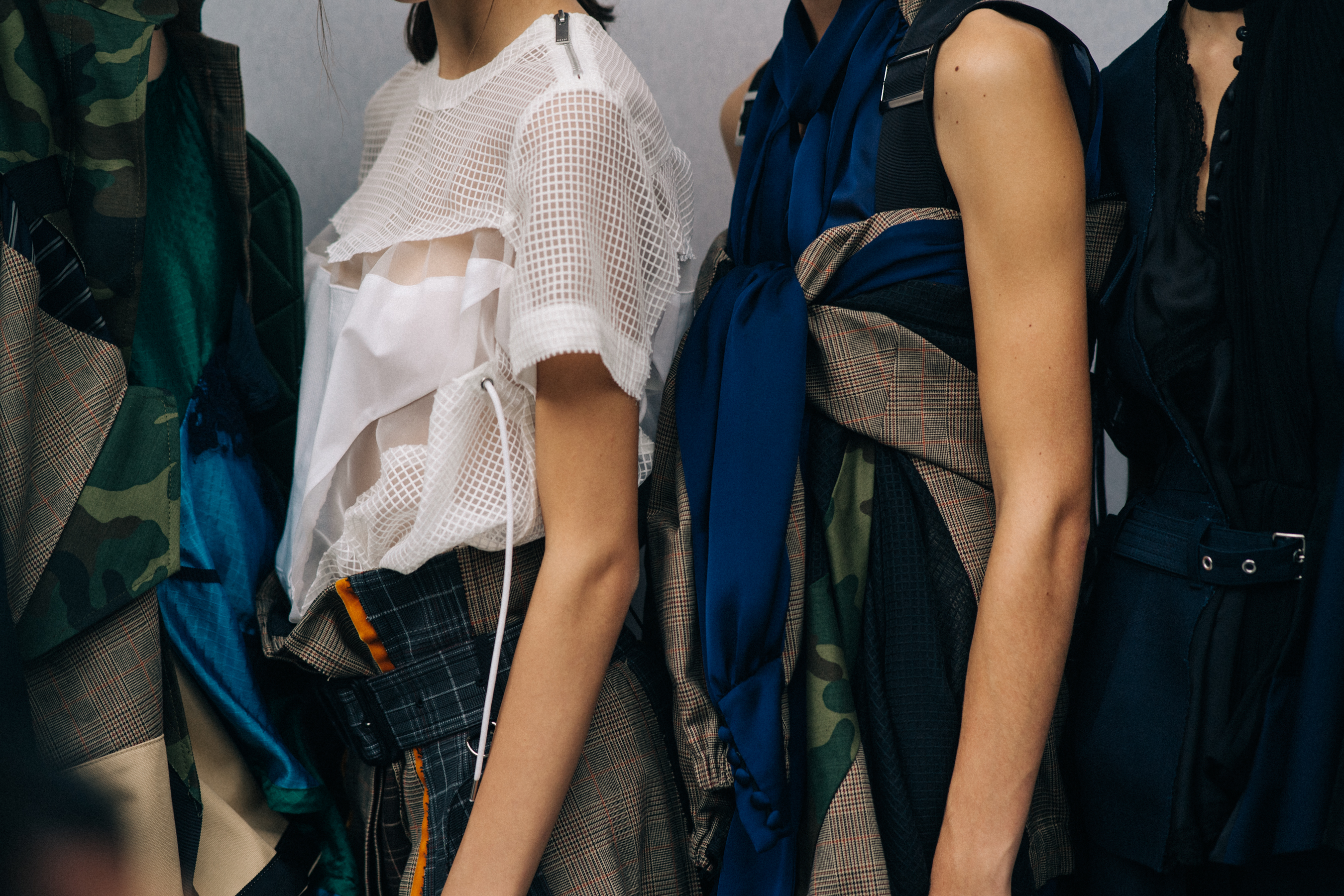 Group of models before a show