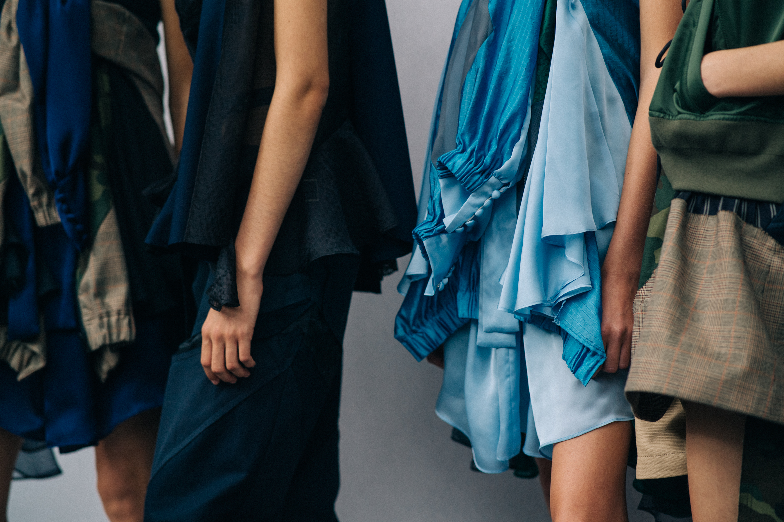 Group of models before a show